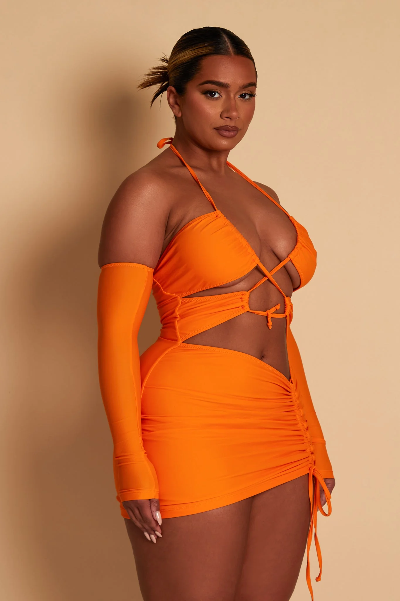 Orange Ruched Mini - Image 5
