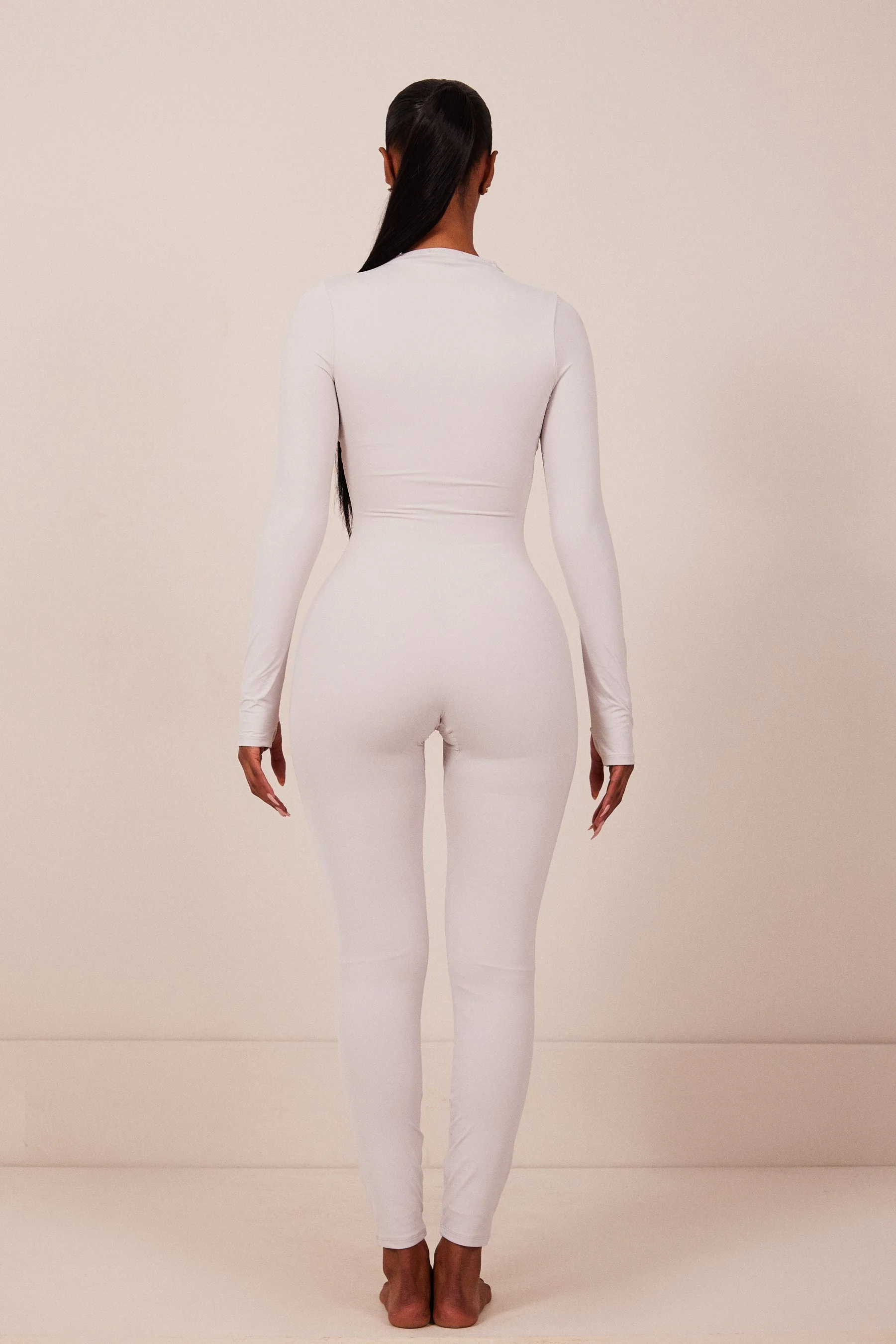 Contour Zip Up Jumpsuit in Grey - Image 10