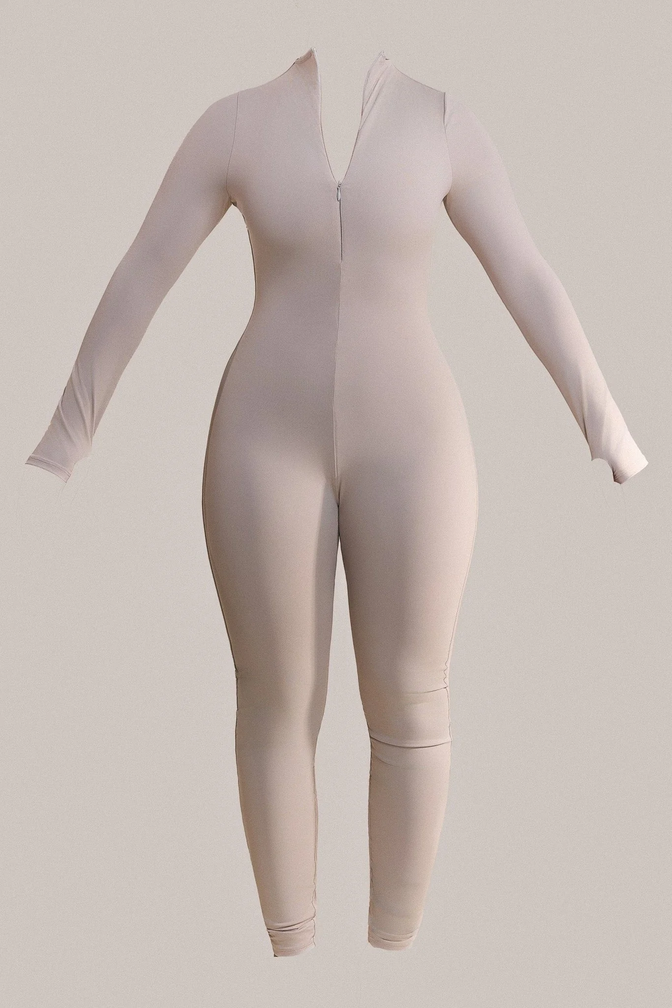 Contour Zip Up Jumpsuit in Grey - Image 6