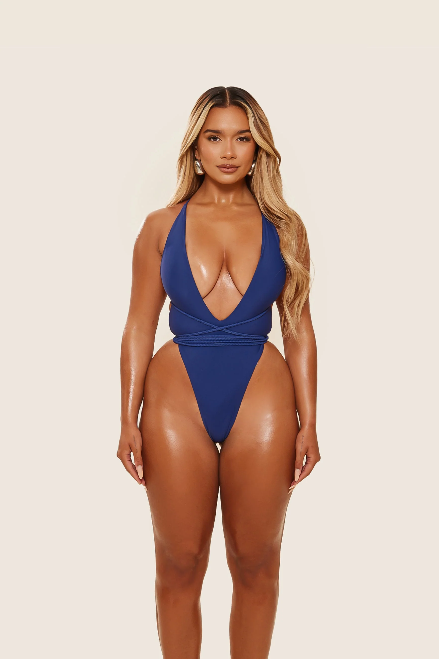 The Fishtail Swim in Navy - Image 6