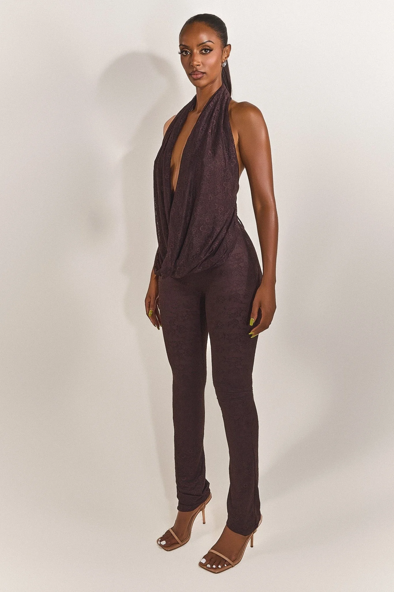 The Leia Top in Brown Lace - Image 2