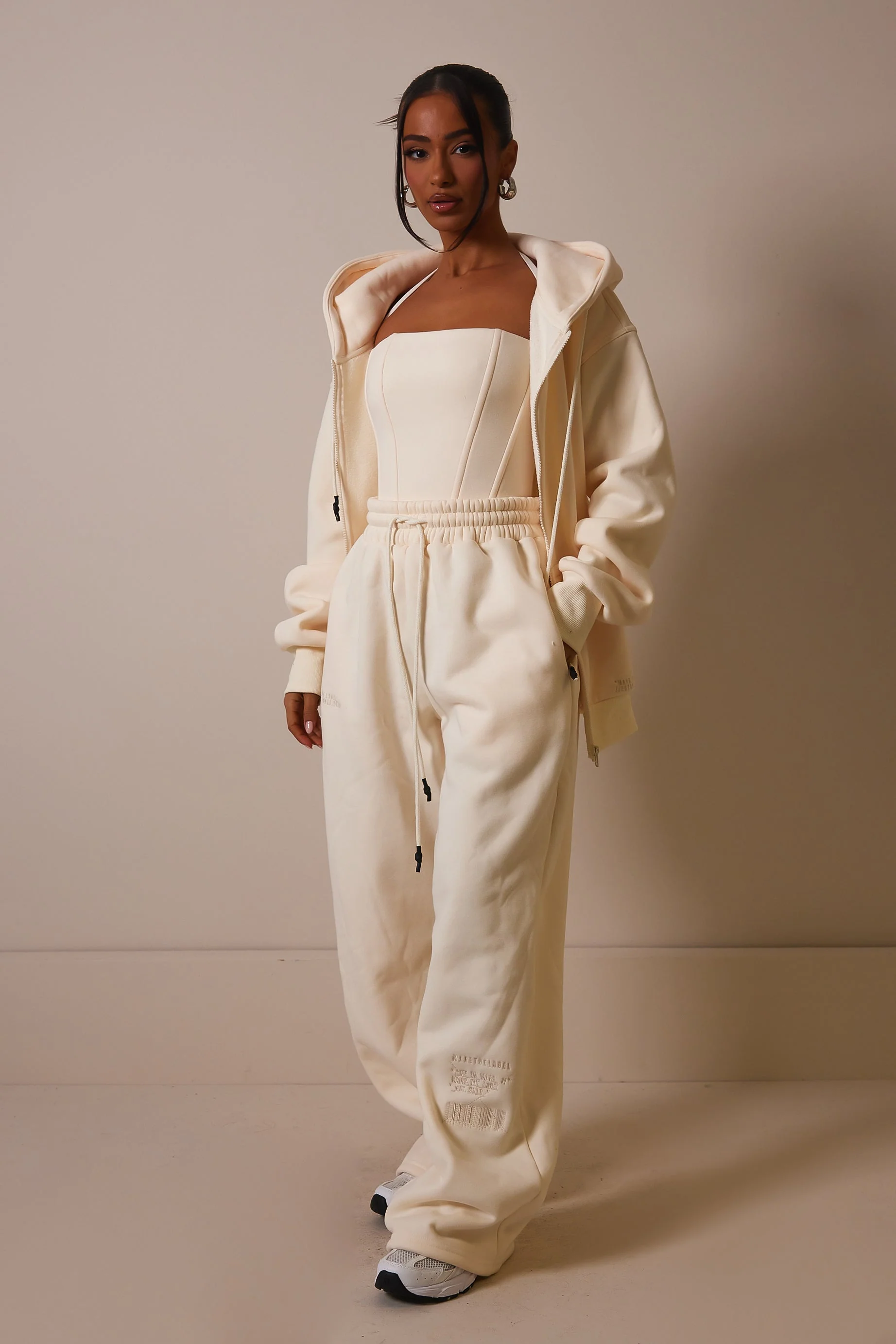 Life On Mars Zip Jacket in Cream - Image 4