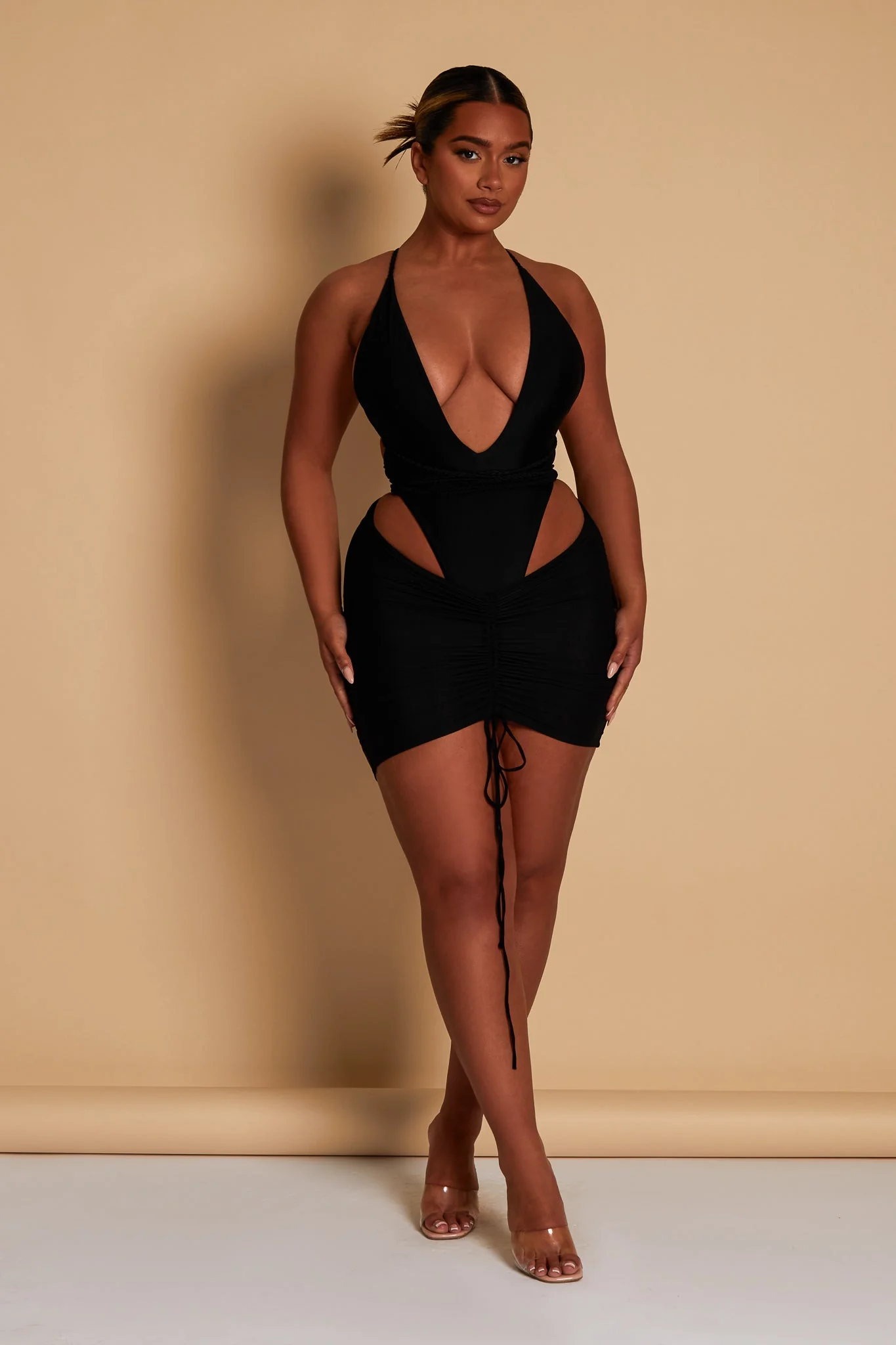 Mesh Cover Up Skirt in Black - Image 5
