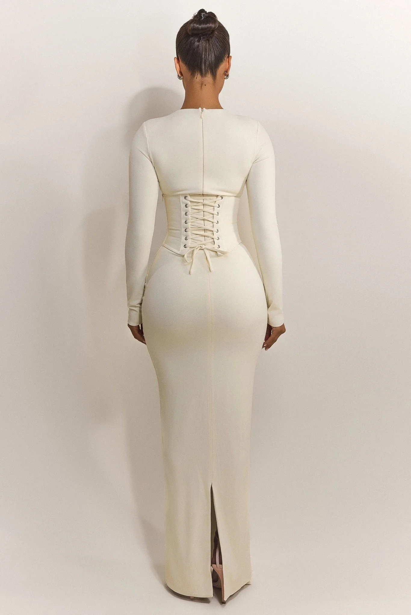 The Long Sleeve Sandra Maxi in Off White - Image 5