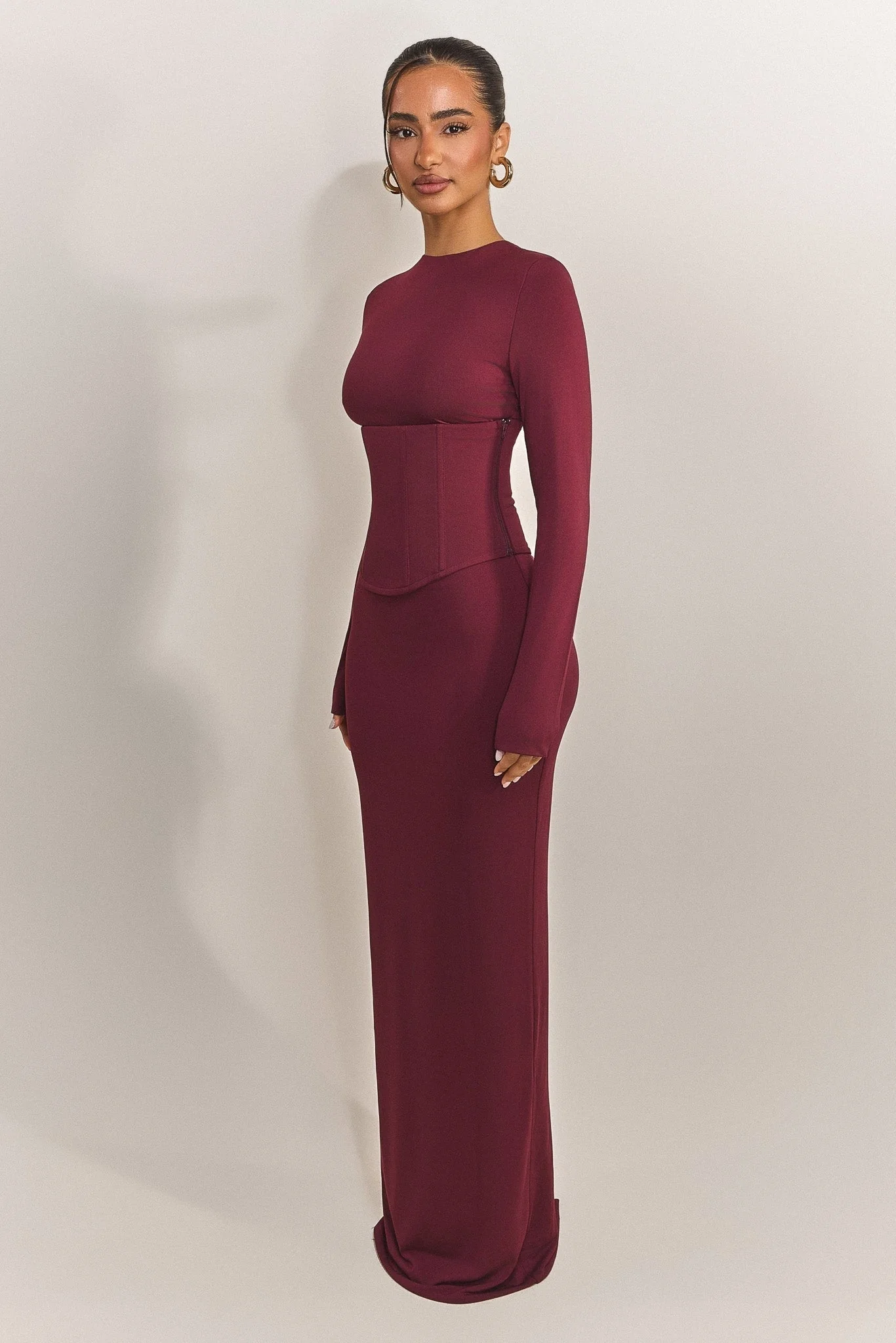 The Long Sleeve Sandra Maxi in Red - Image 3
