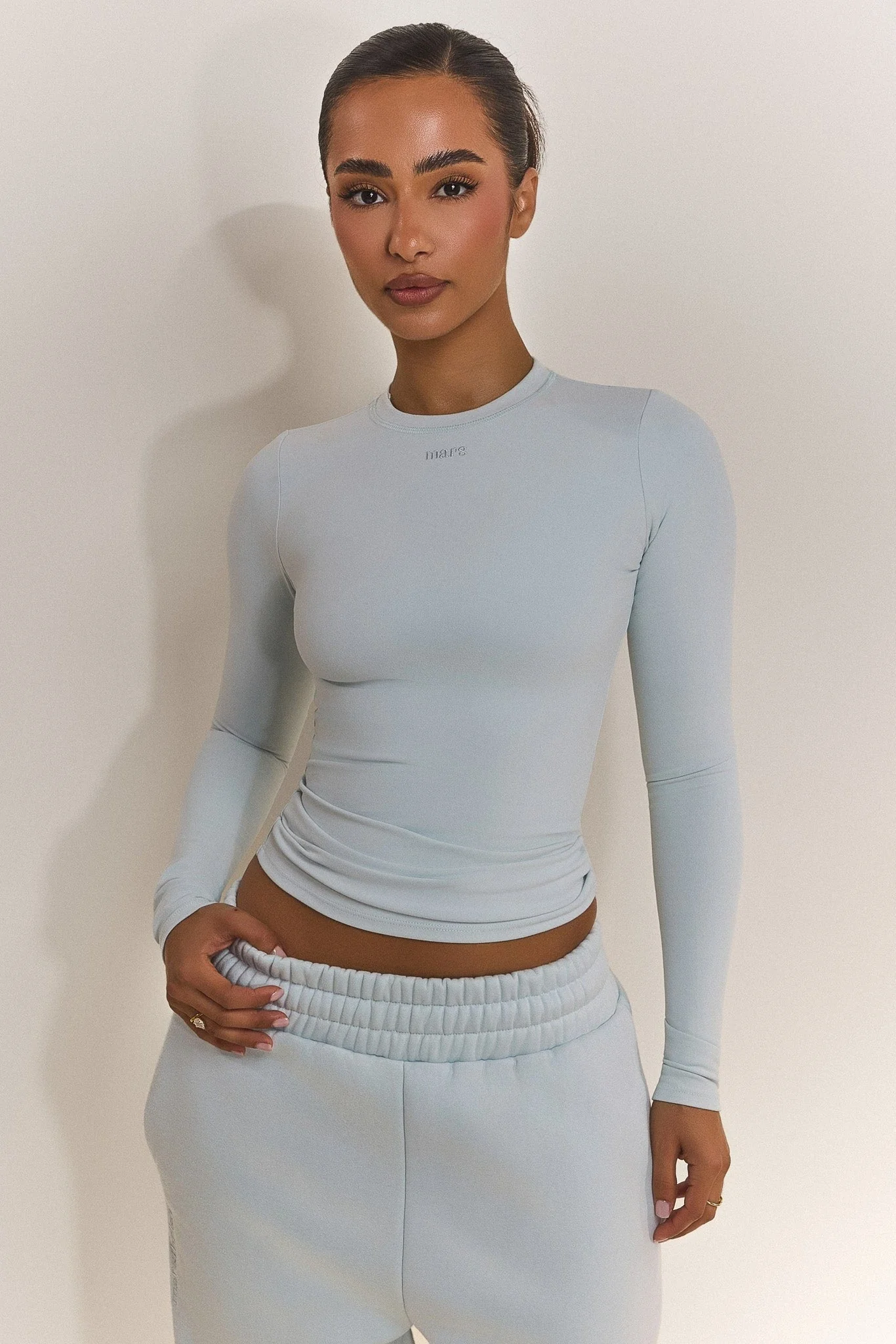 The Sculpt Long Sleeve Top in Baby Blue - Image 4