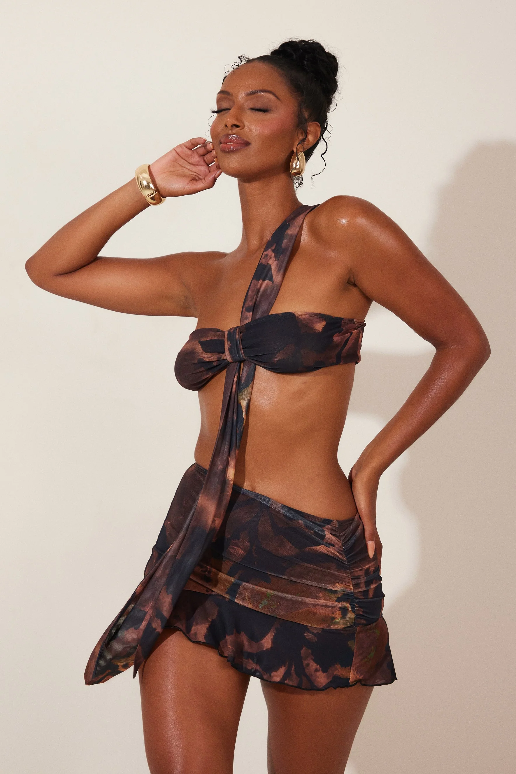 The Adanna Set in Brown Print - Image 2