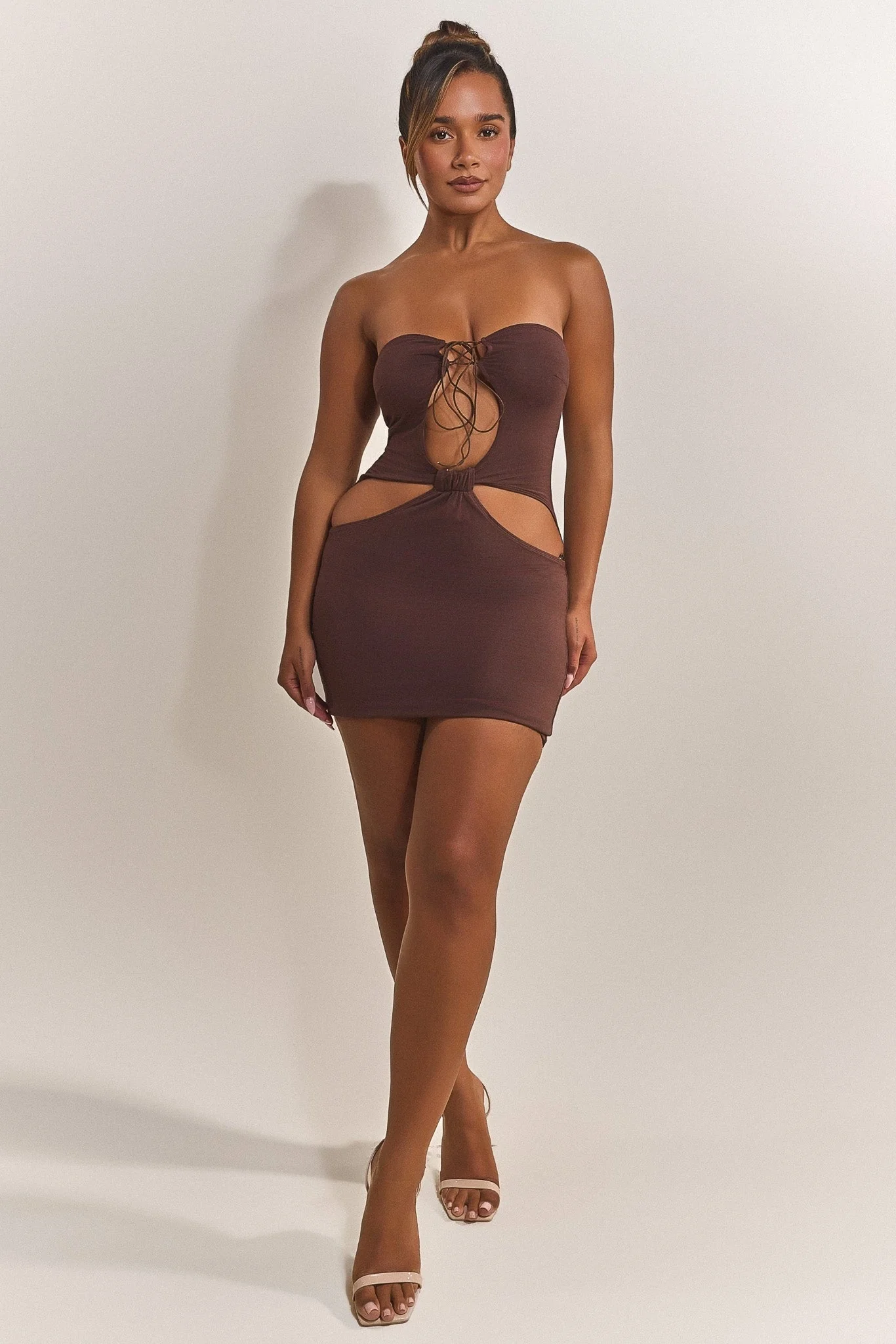 The Bandeau Cut Out Mini in Brown - Image 4