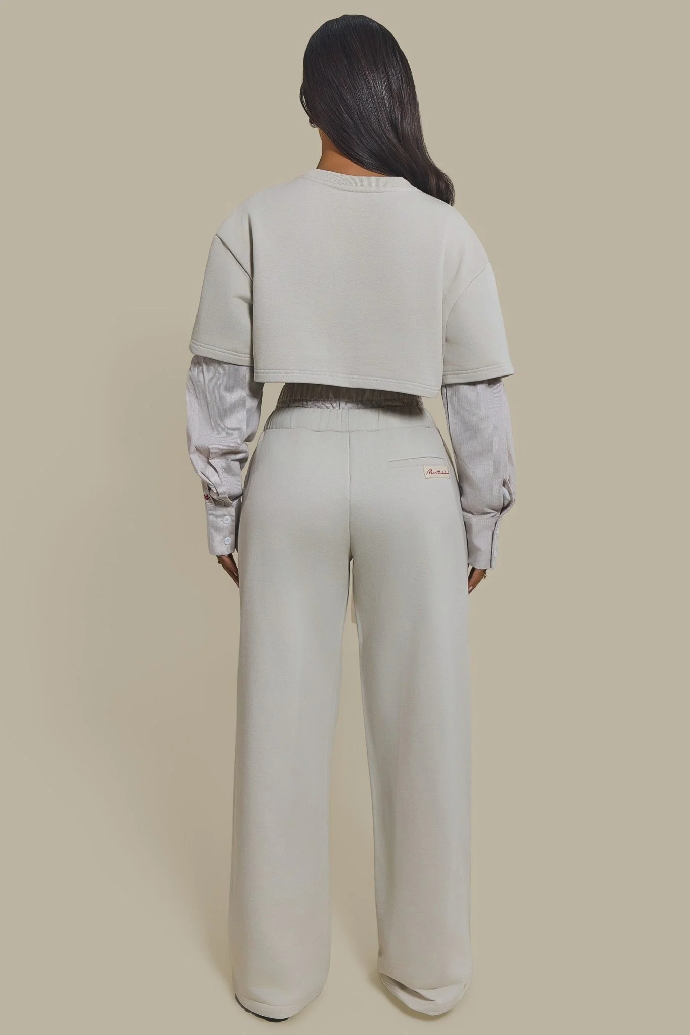 The Boxer Wide-Leg Joggers in Beige - Image 4