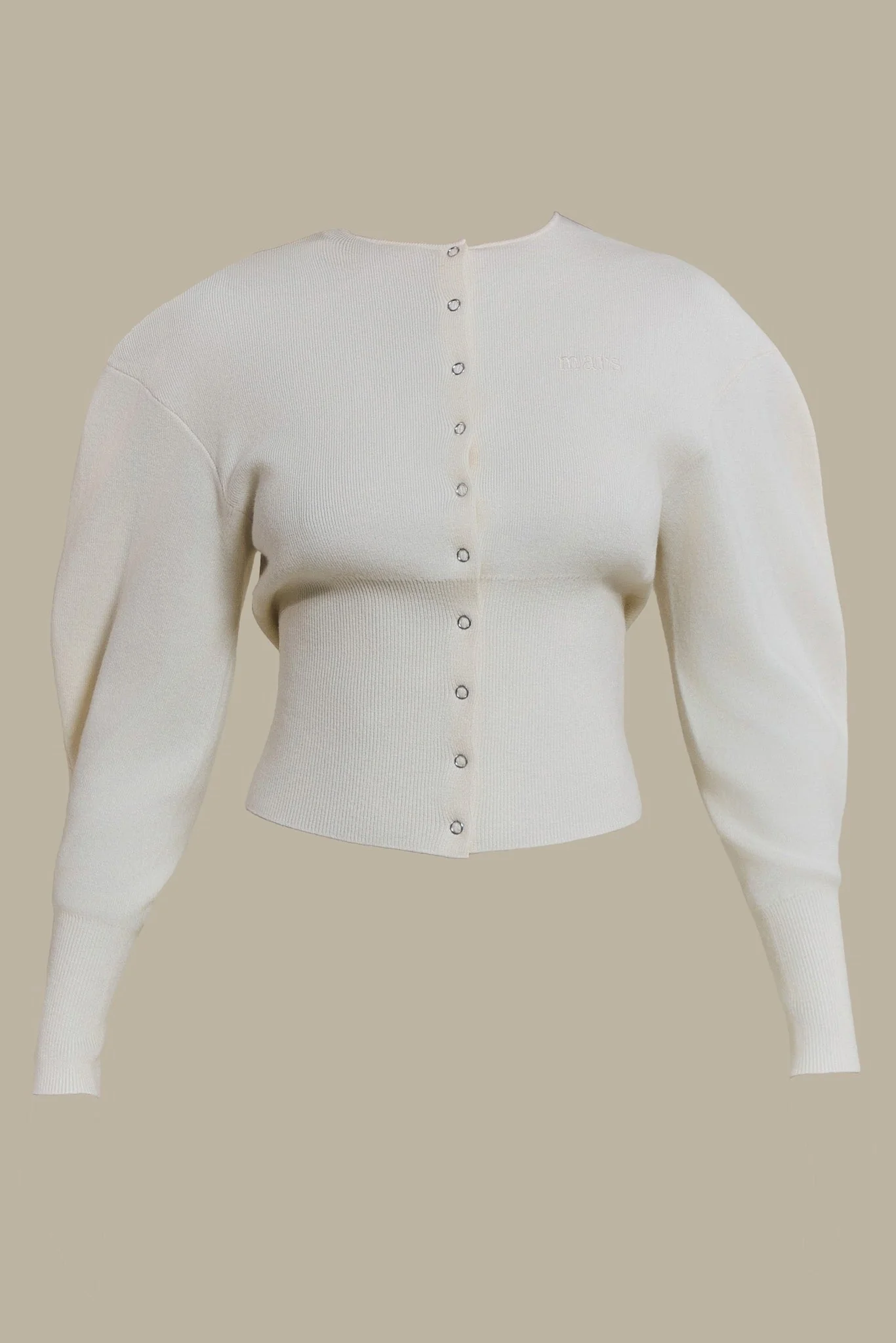 The Knit Button Up Cardigan in Cream - Image 5