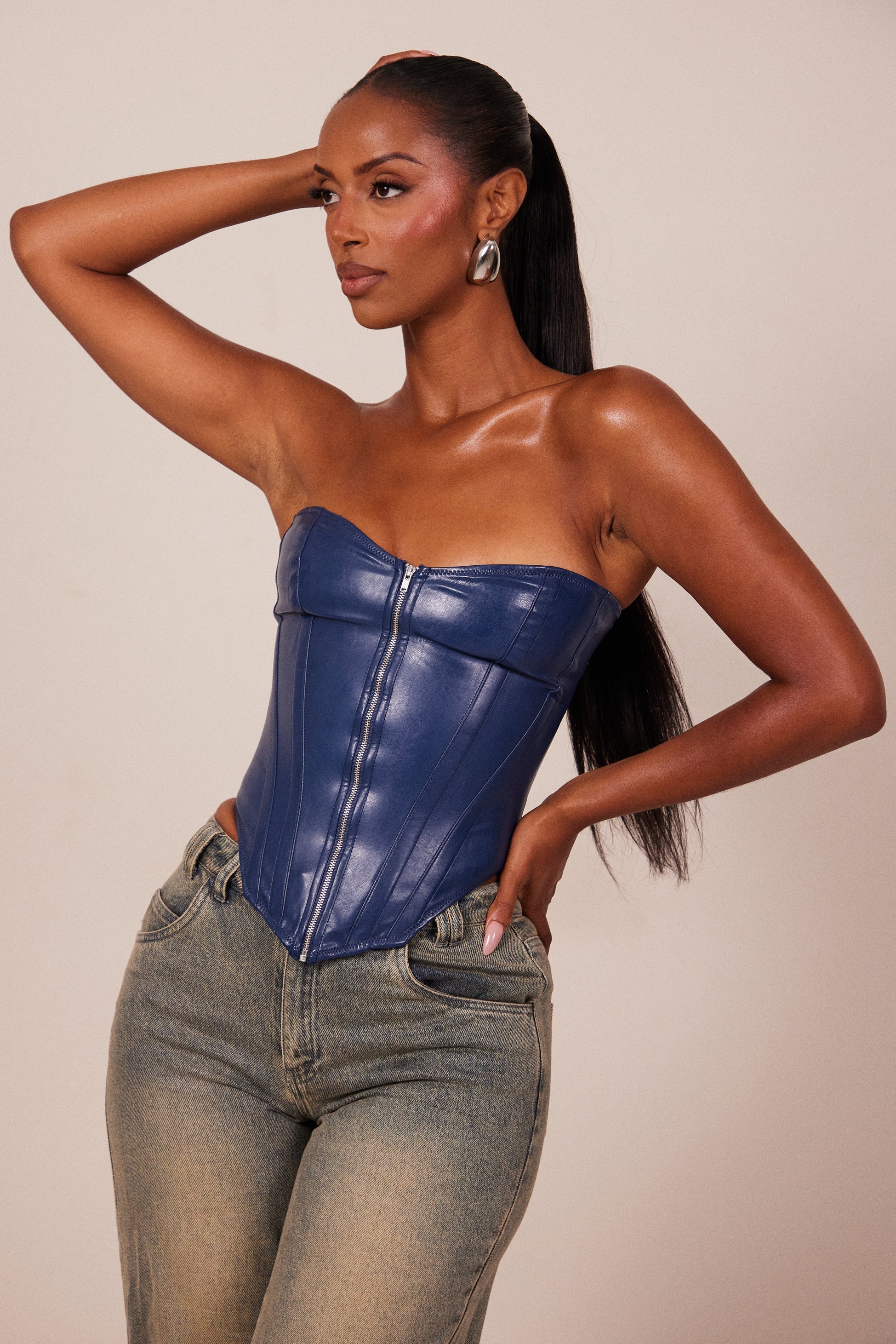 The Cinch Corset in Navy - Image 11