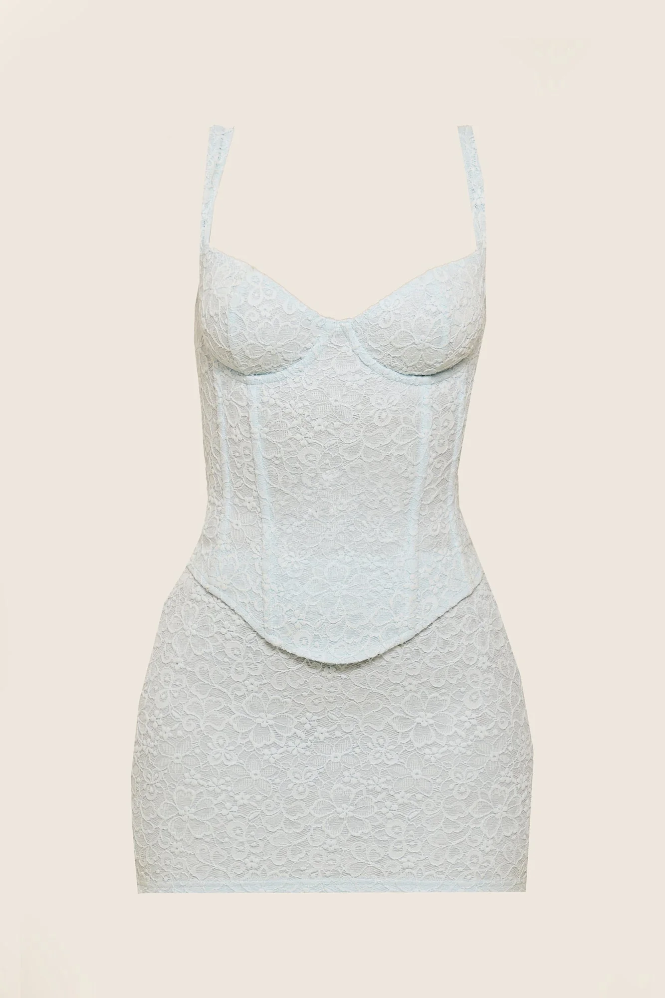 The Cinched Lace Corset Mini Set in Blue - Image 10