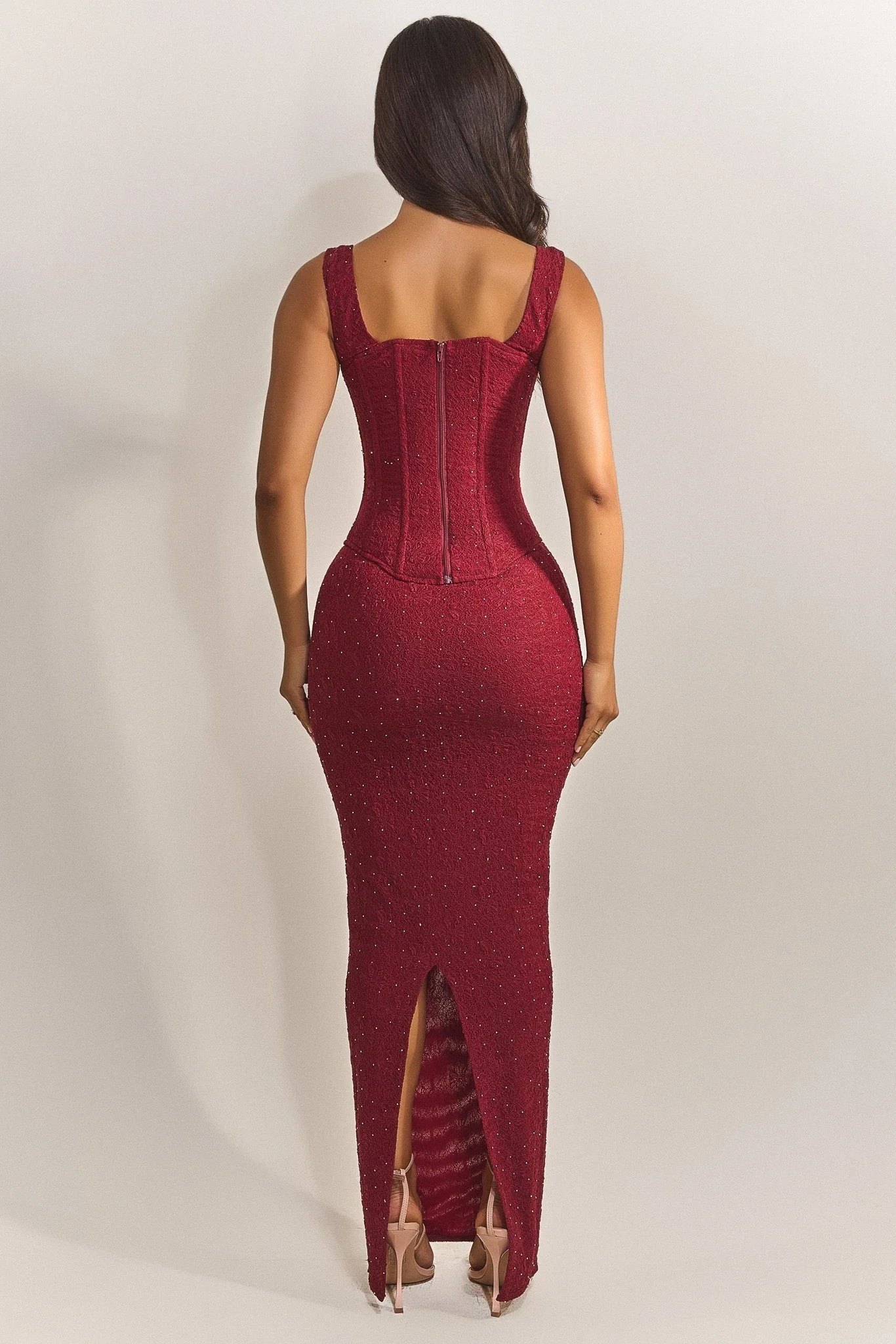The Cinched Lace Maxi Set in Diamonte - Image 3