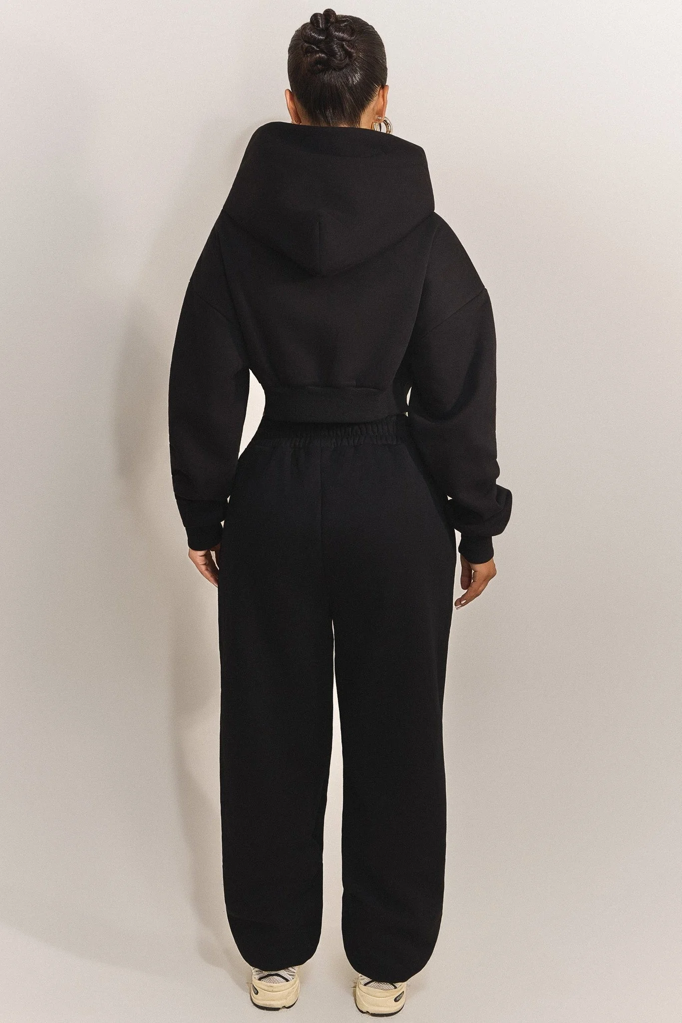The Classics Cropped Zip Hoodie in Black - Image 5