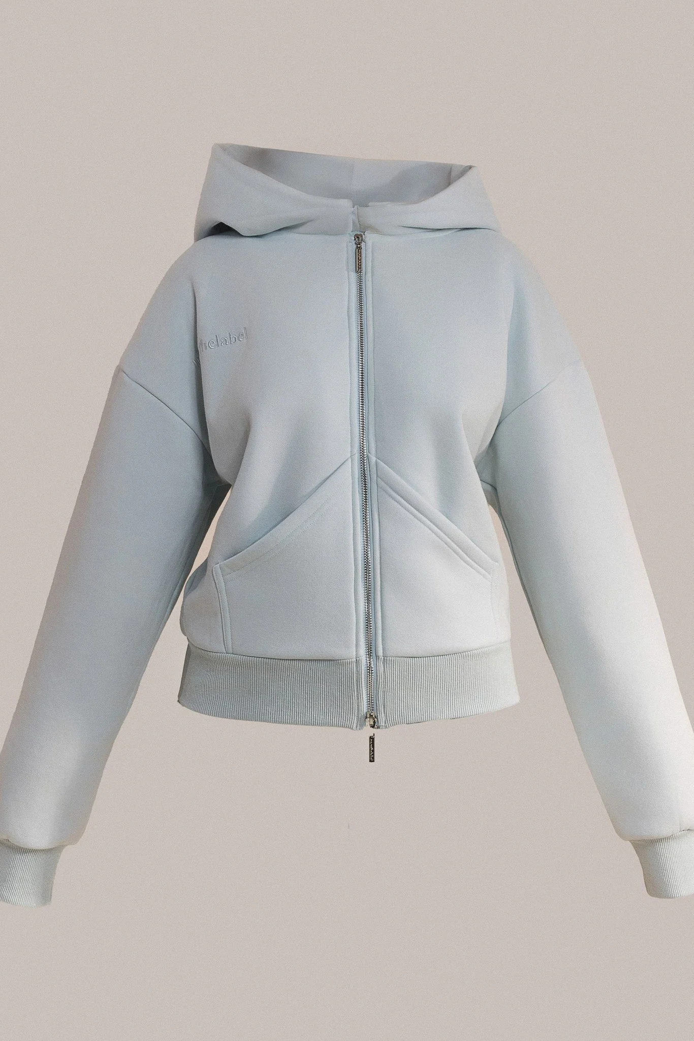 The Classics Longline Zip Jacket in Baby Blue - Image 6