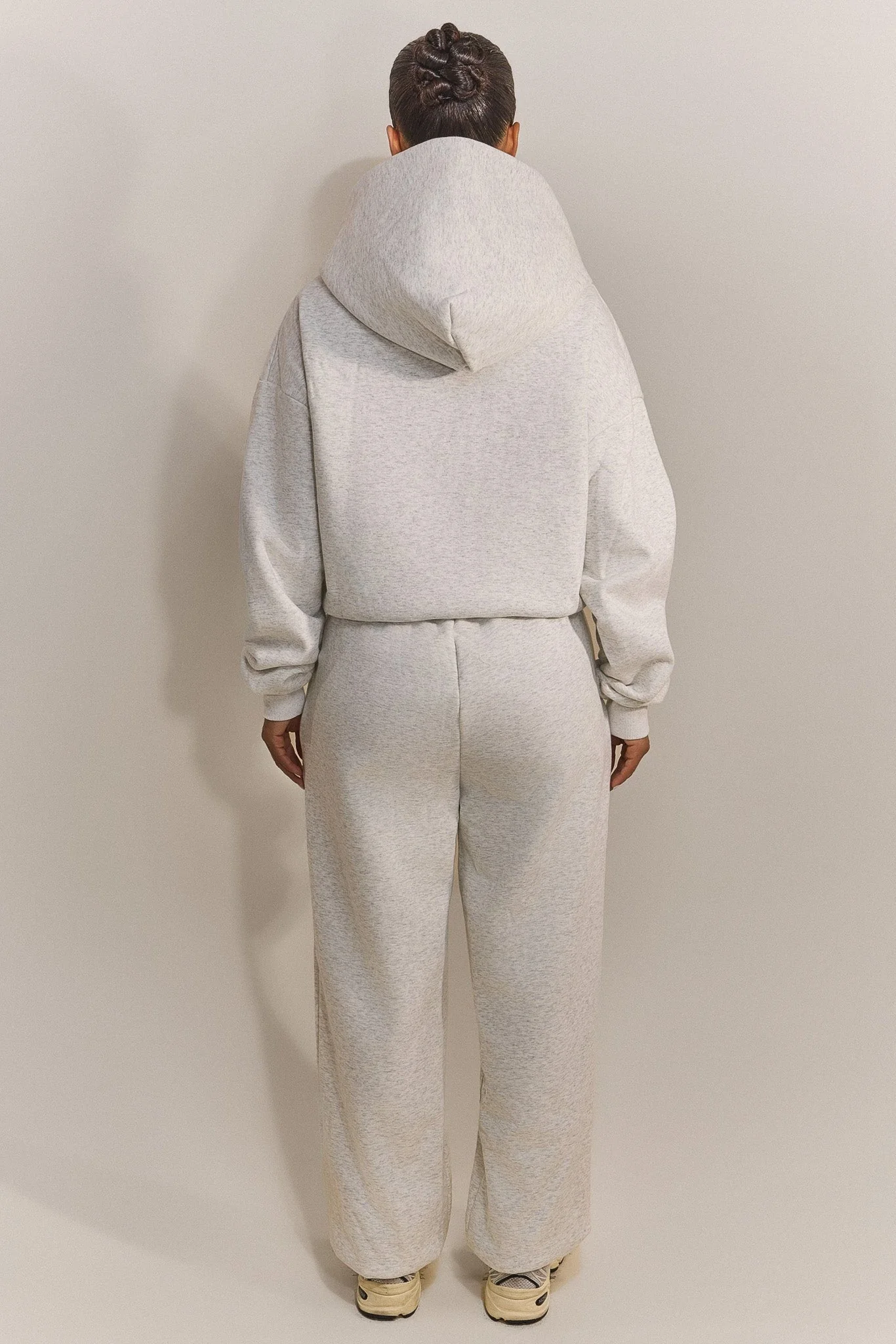 The Classics Longline Zip Jacket in Grey Marl - Image 4