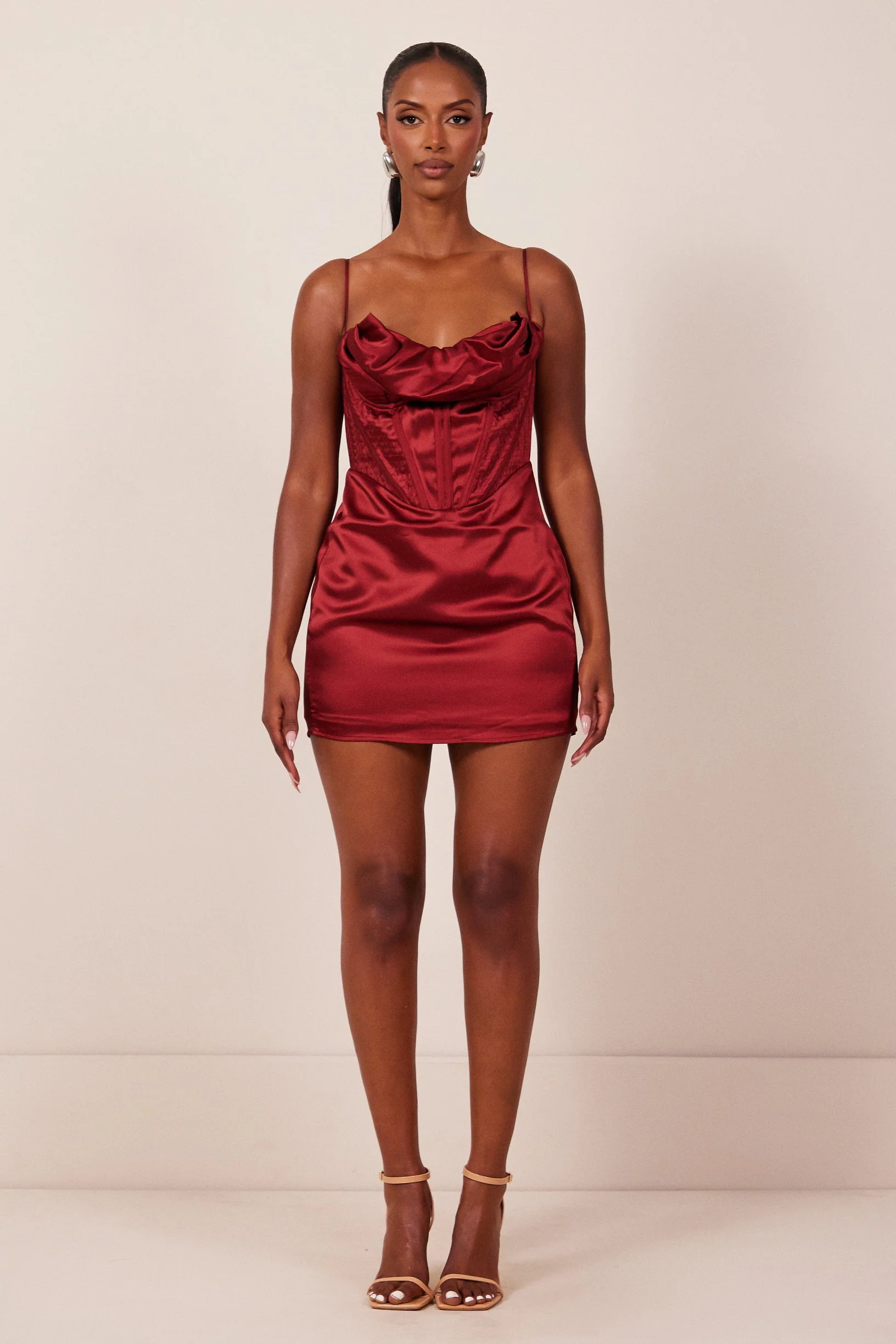 The Satin Corset Mini in Red - Image 2