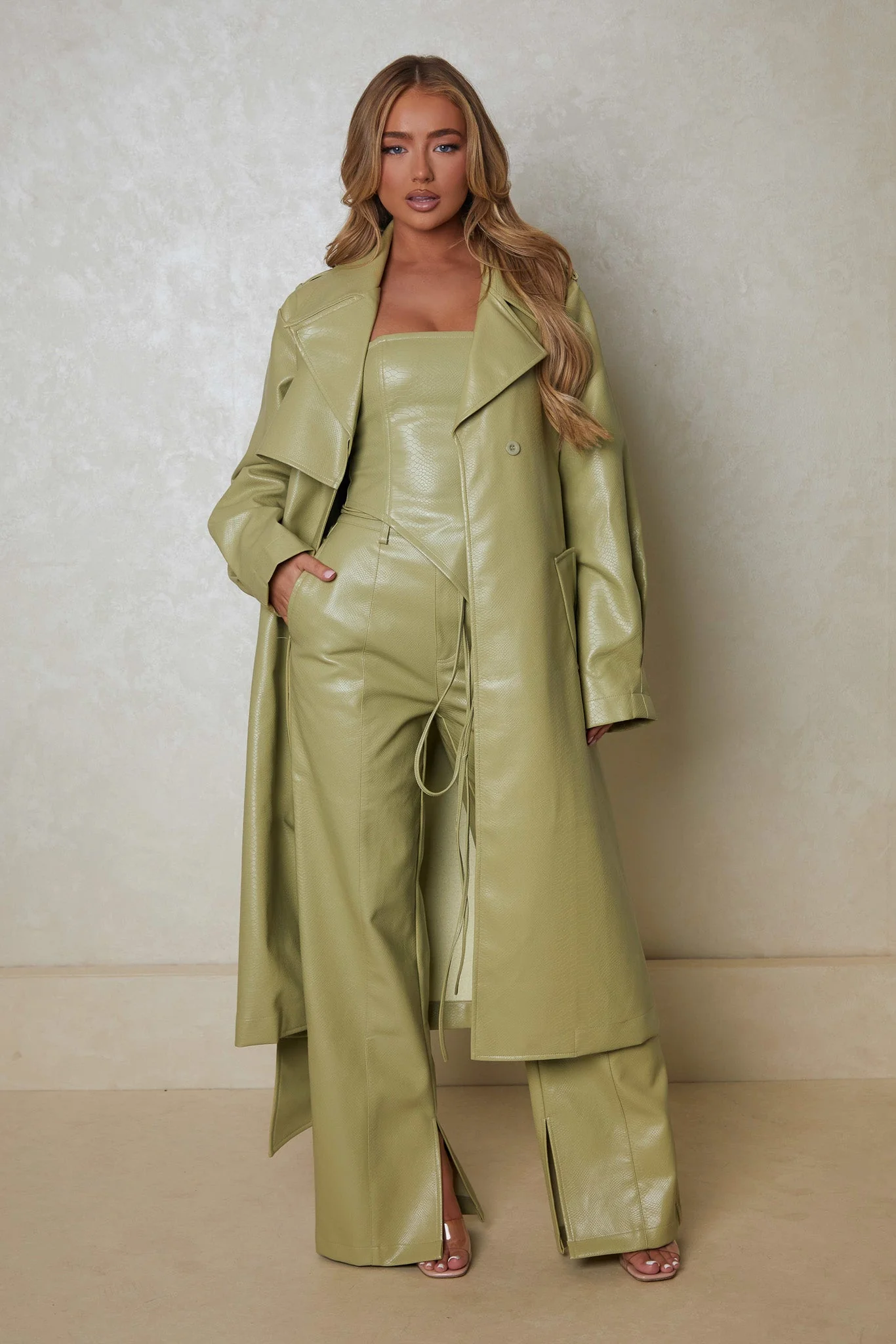 The Croc Trousers in Sage - Image 6