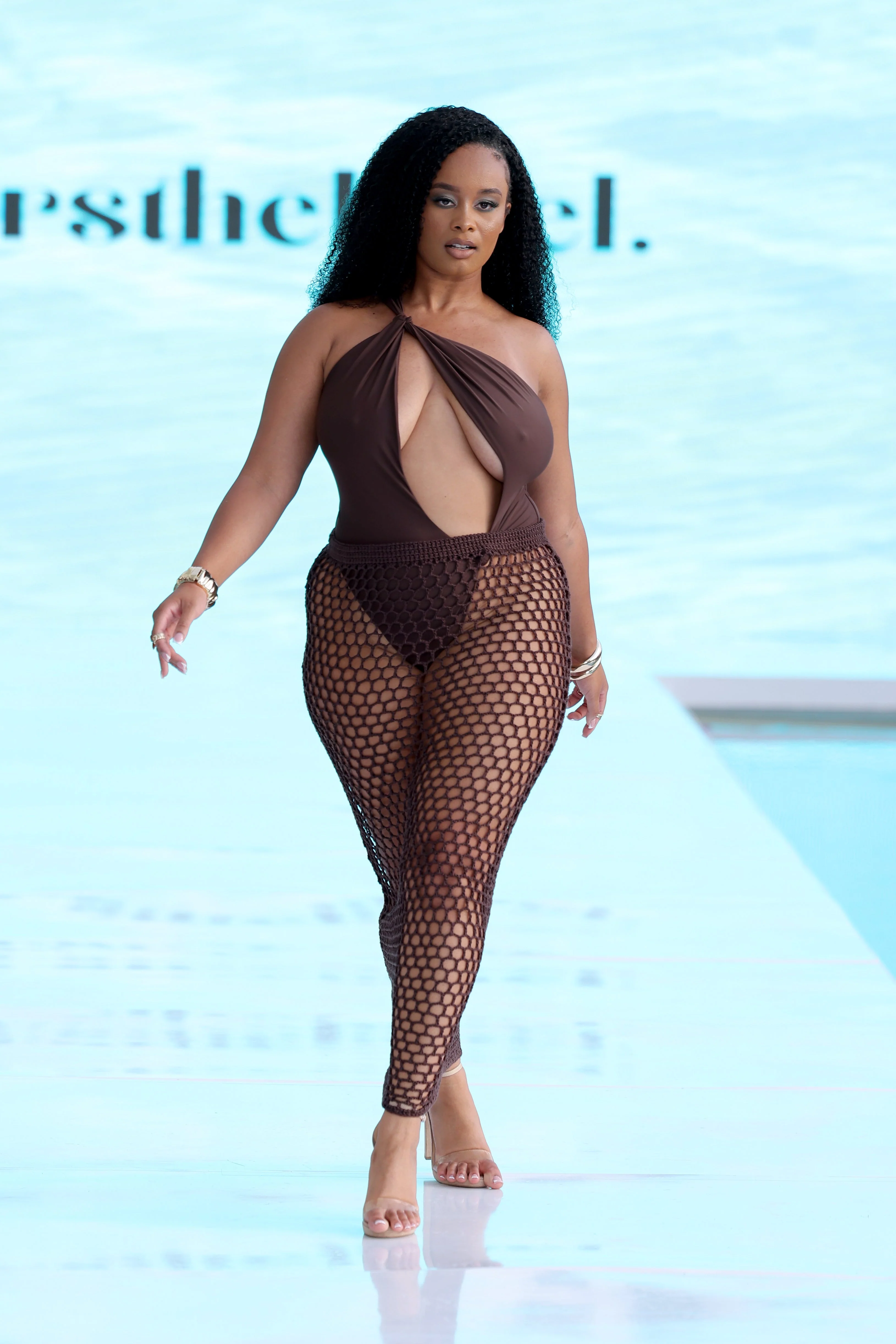The Crochet Maxi Cover Up in Brown - Image 2