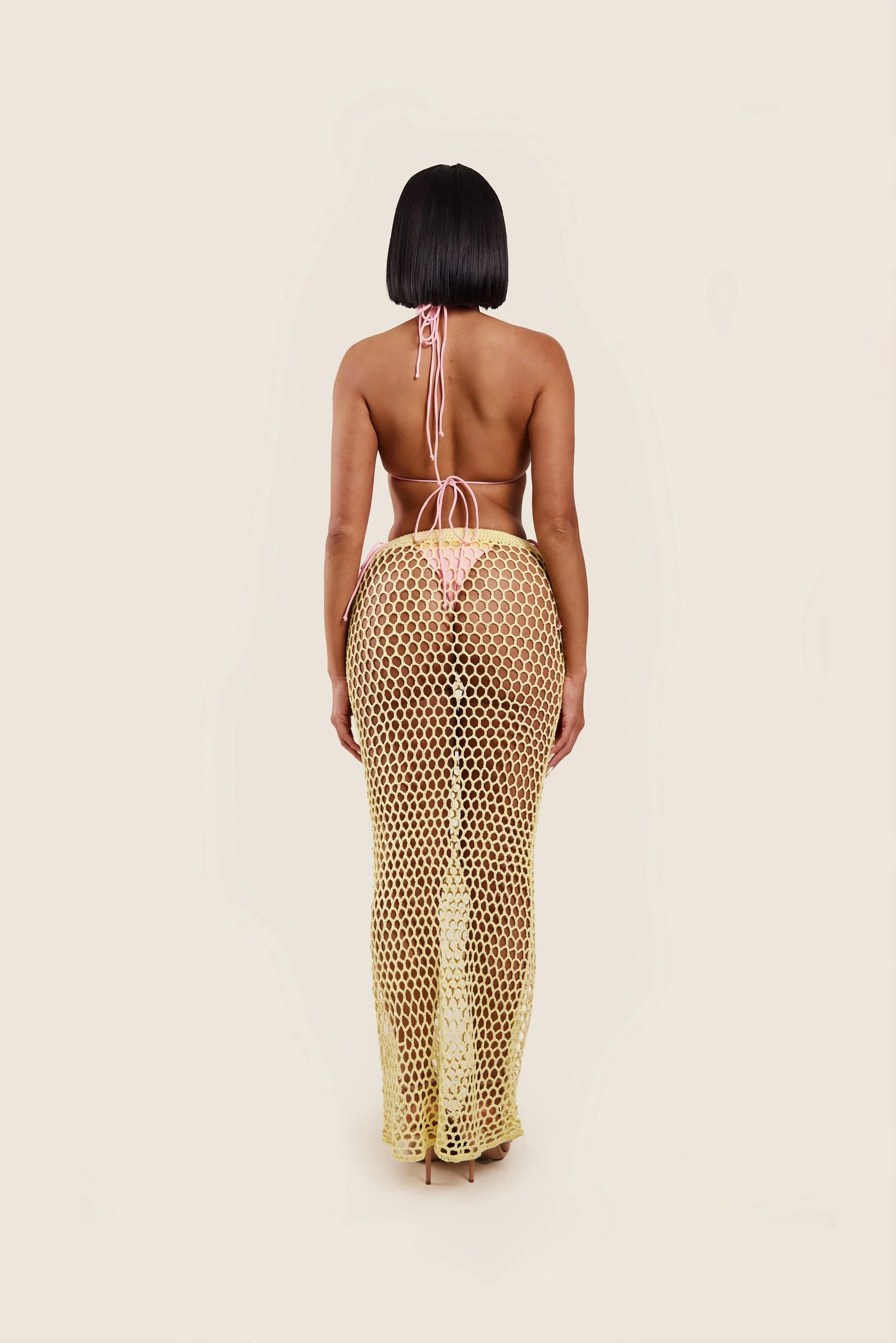 The Crochet Maxi Cover Up in Yellow - Image 3