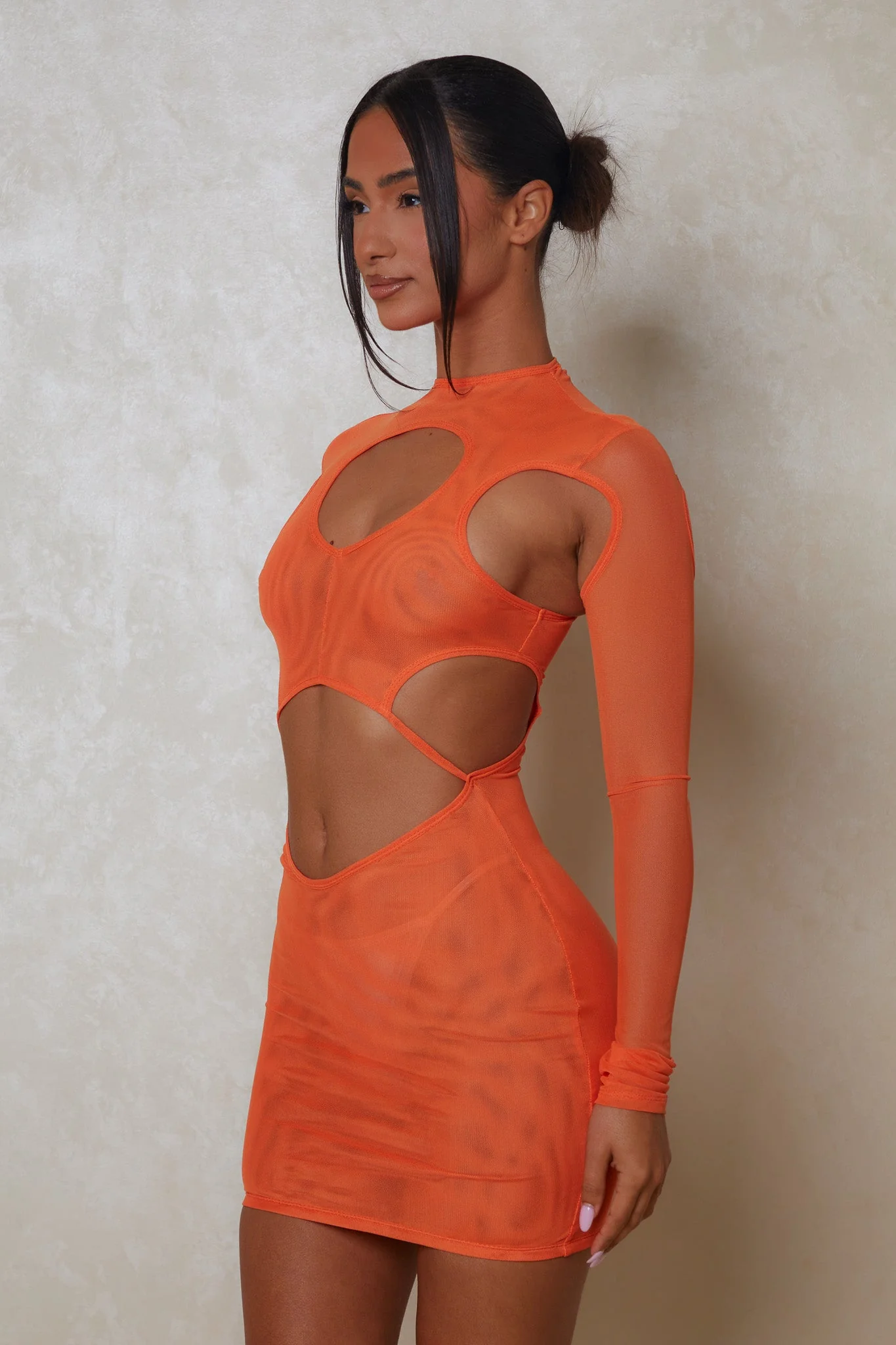 The Cut Out Mesh Mini in Orange - Image 3