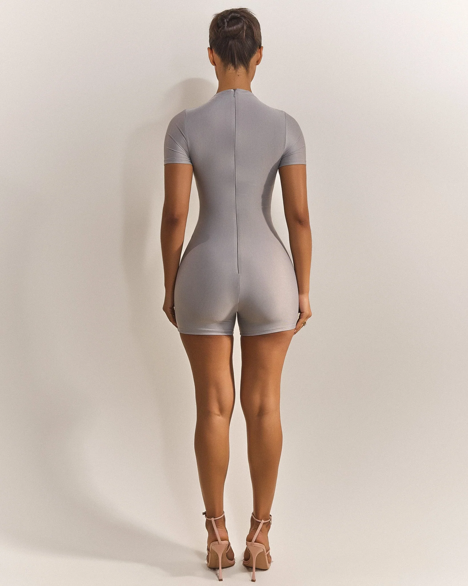 The Cut Out Playsuit in Grey - Image 3