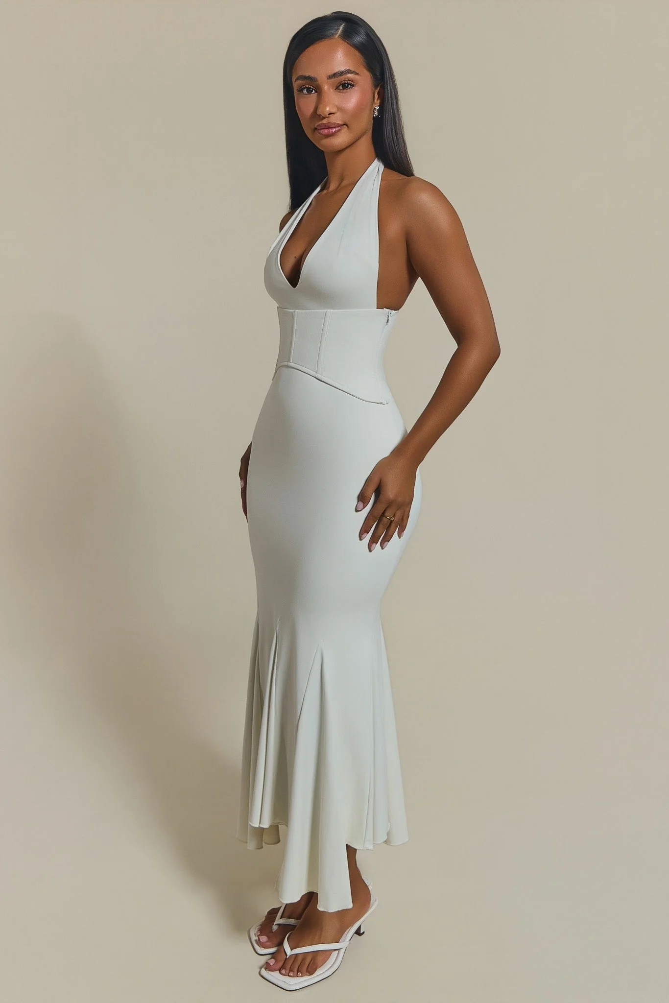 The Gisele Corset Maxi Dress in White - Image 5