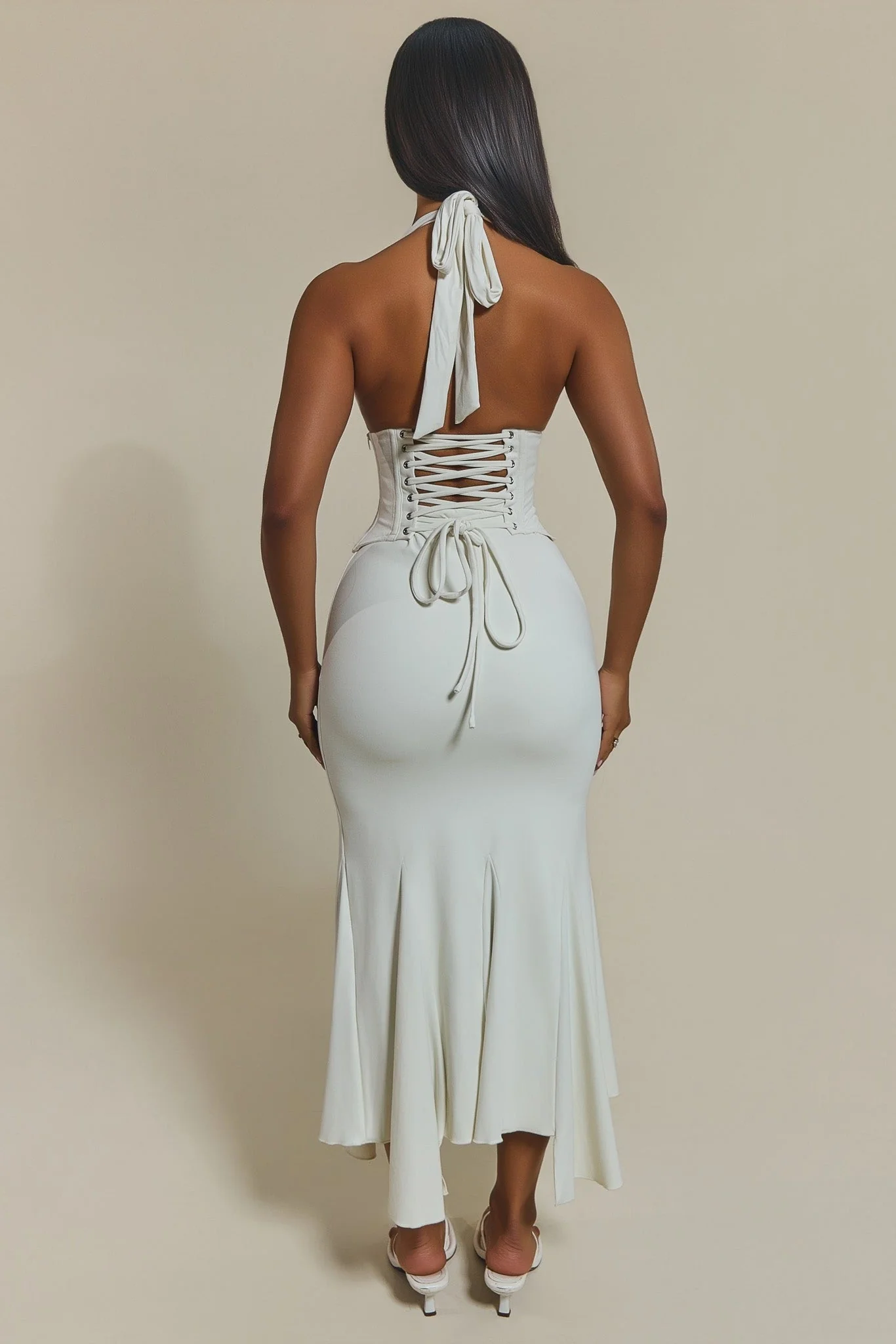 The Gisele Corset Maxi Dress in White - Image 6