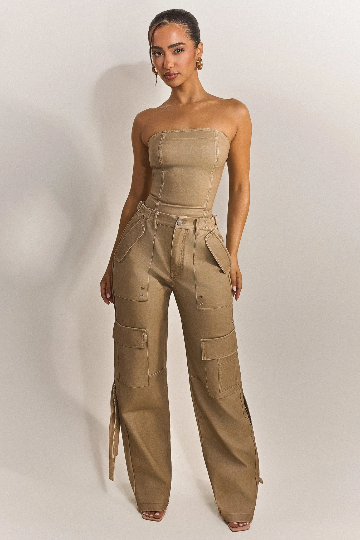 The Zeda Corset in Light Brown Wash - Image 3