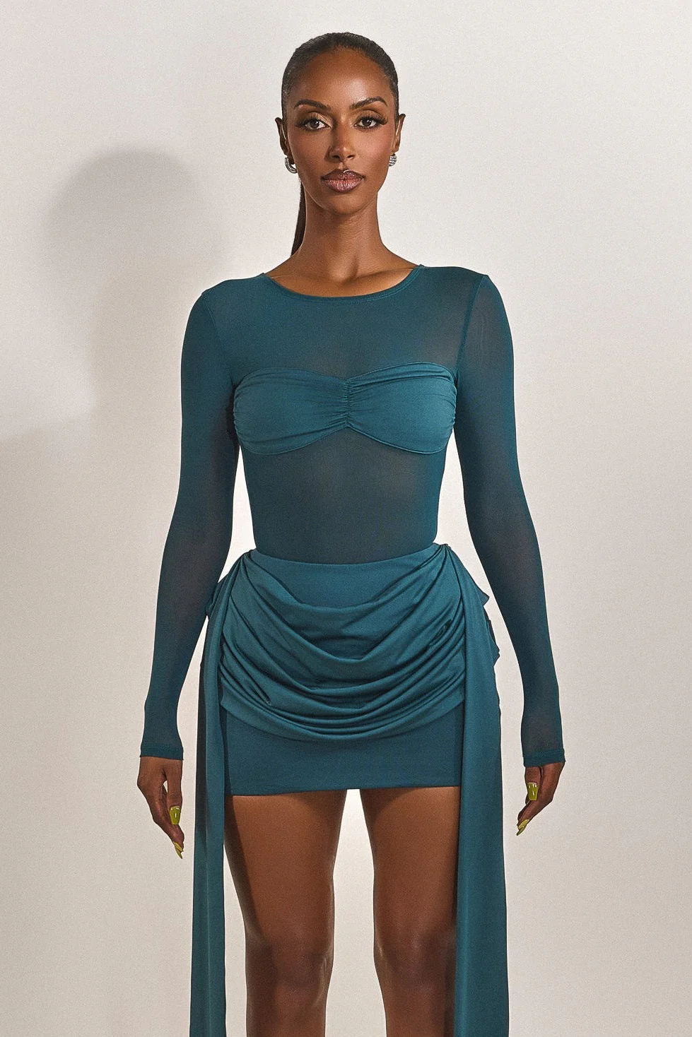 The Yara Skirt in Teal - Image 4