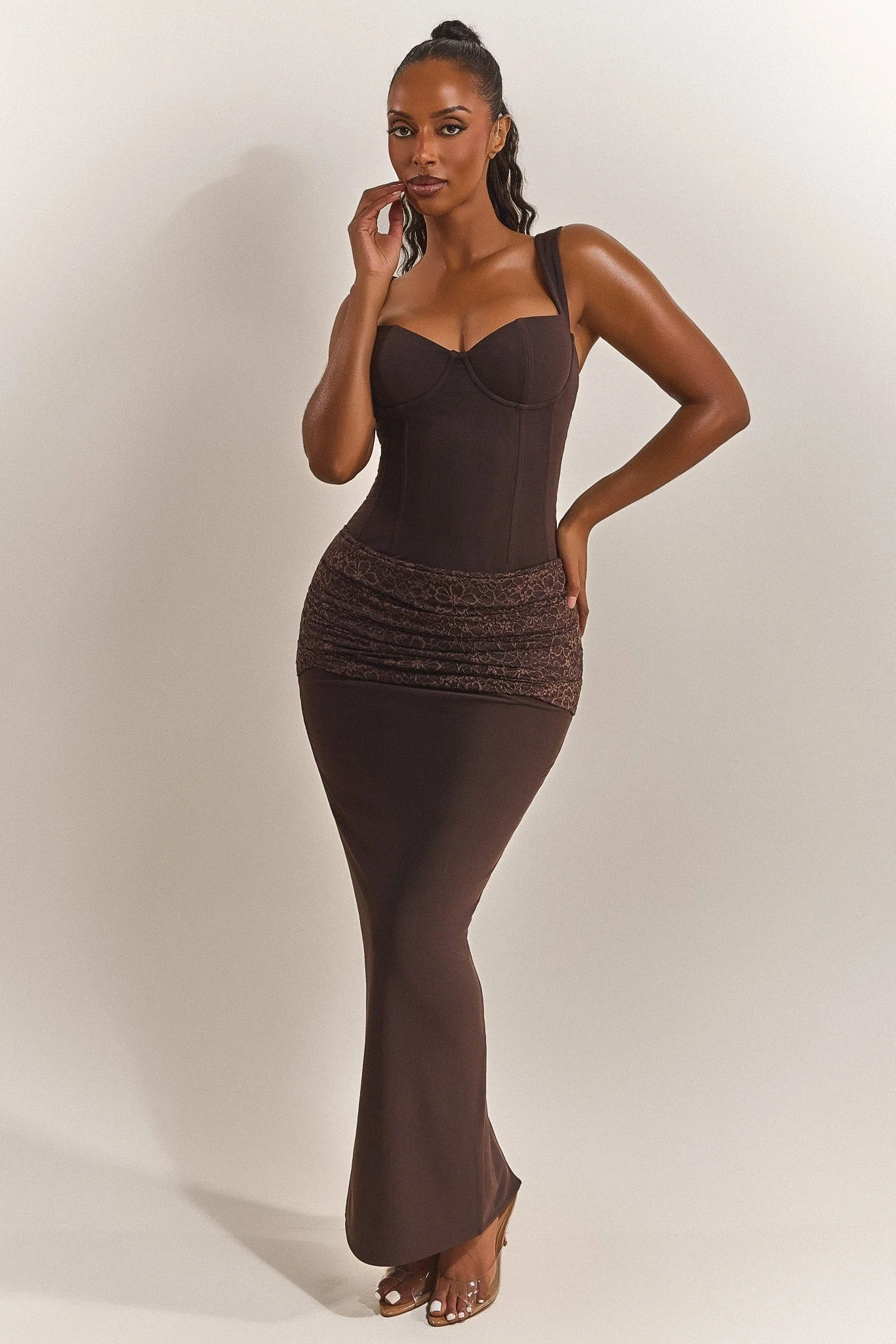 The Elodie Maxi Dress in Brown - Image 4