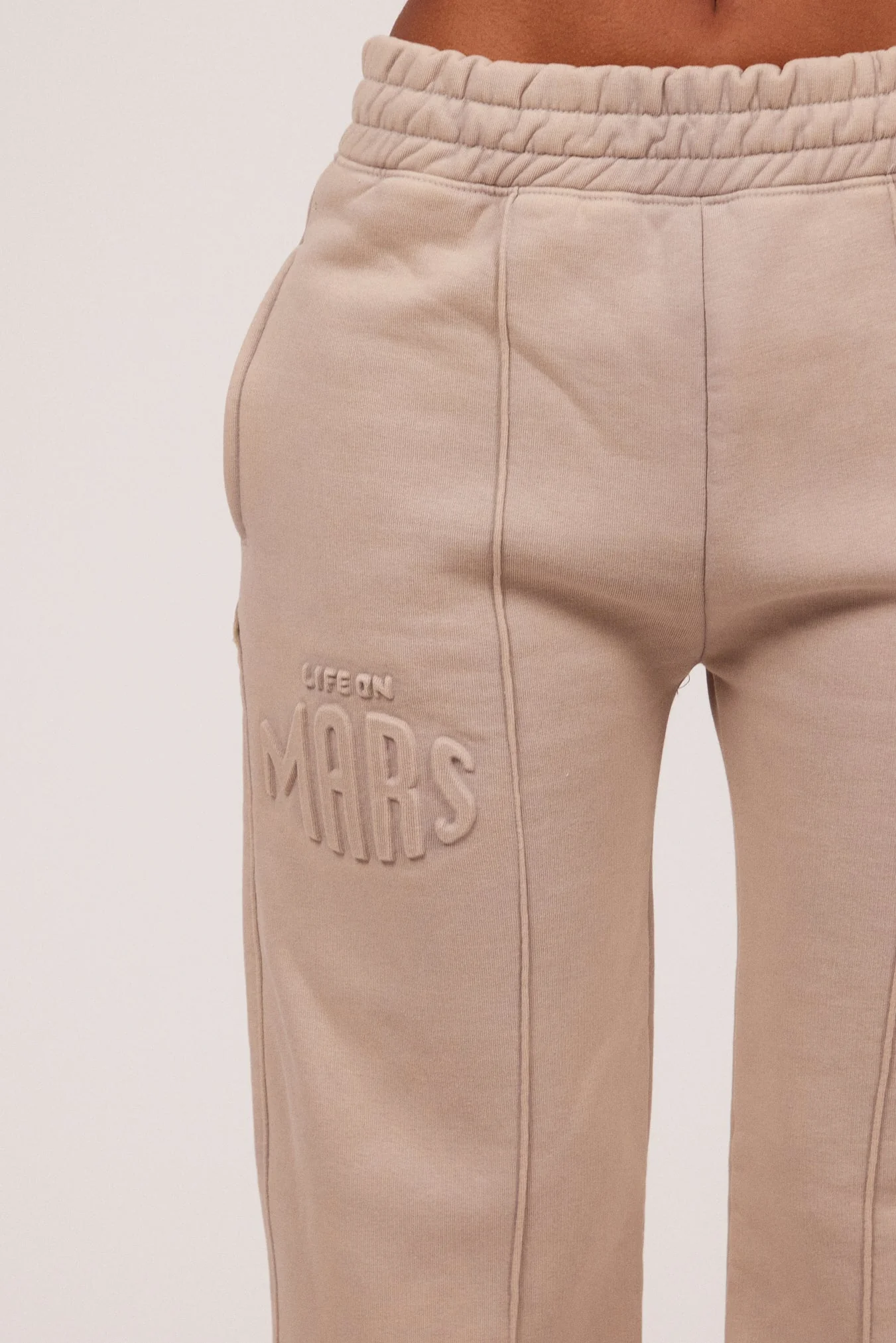 The Embossed Straight Leg Joggers in Stone - Image 6