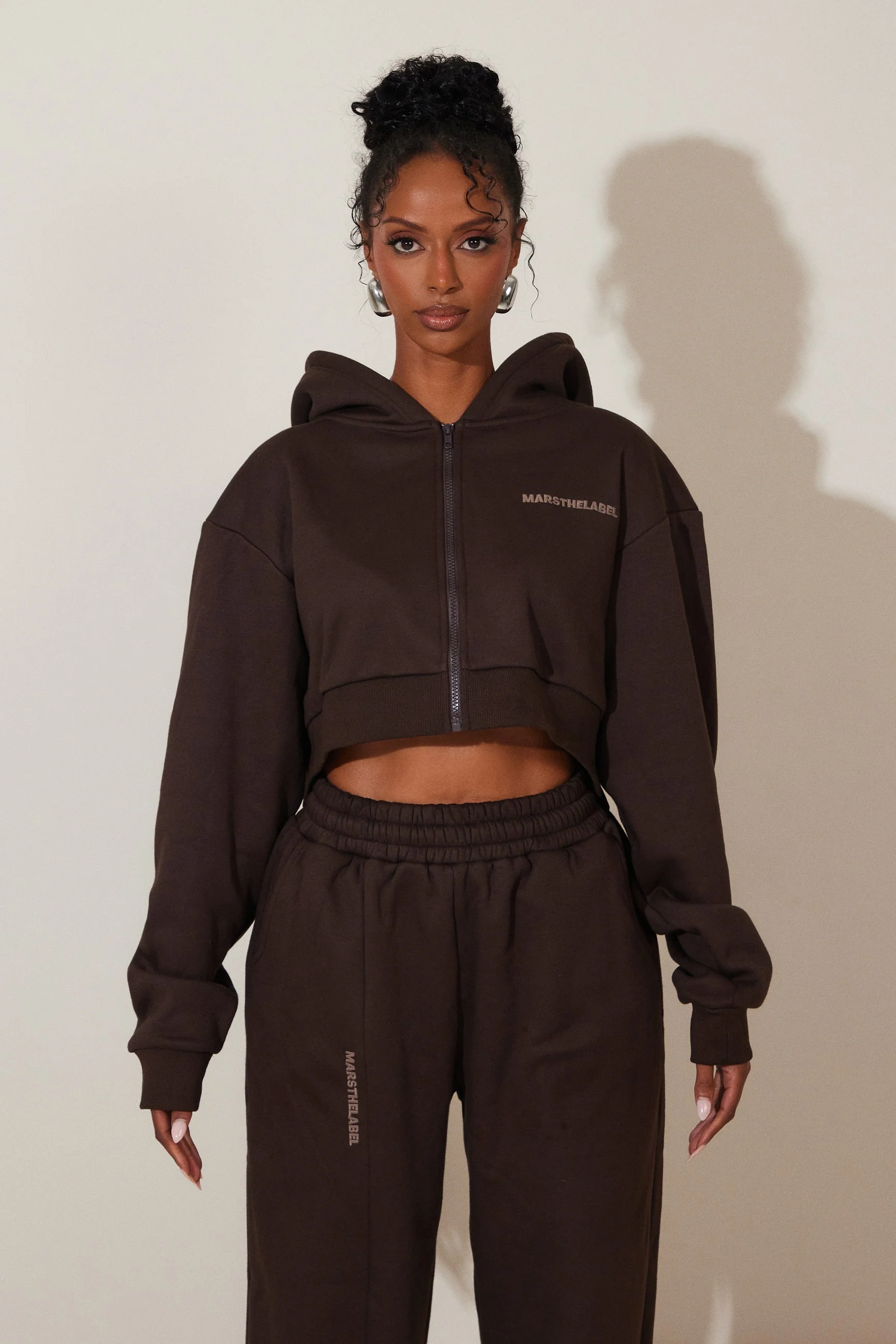 The Essentials Cropped Jacket in Brown