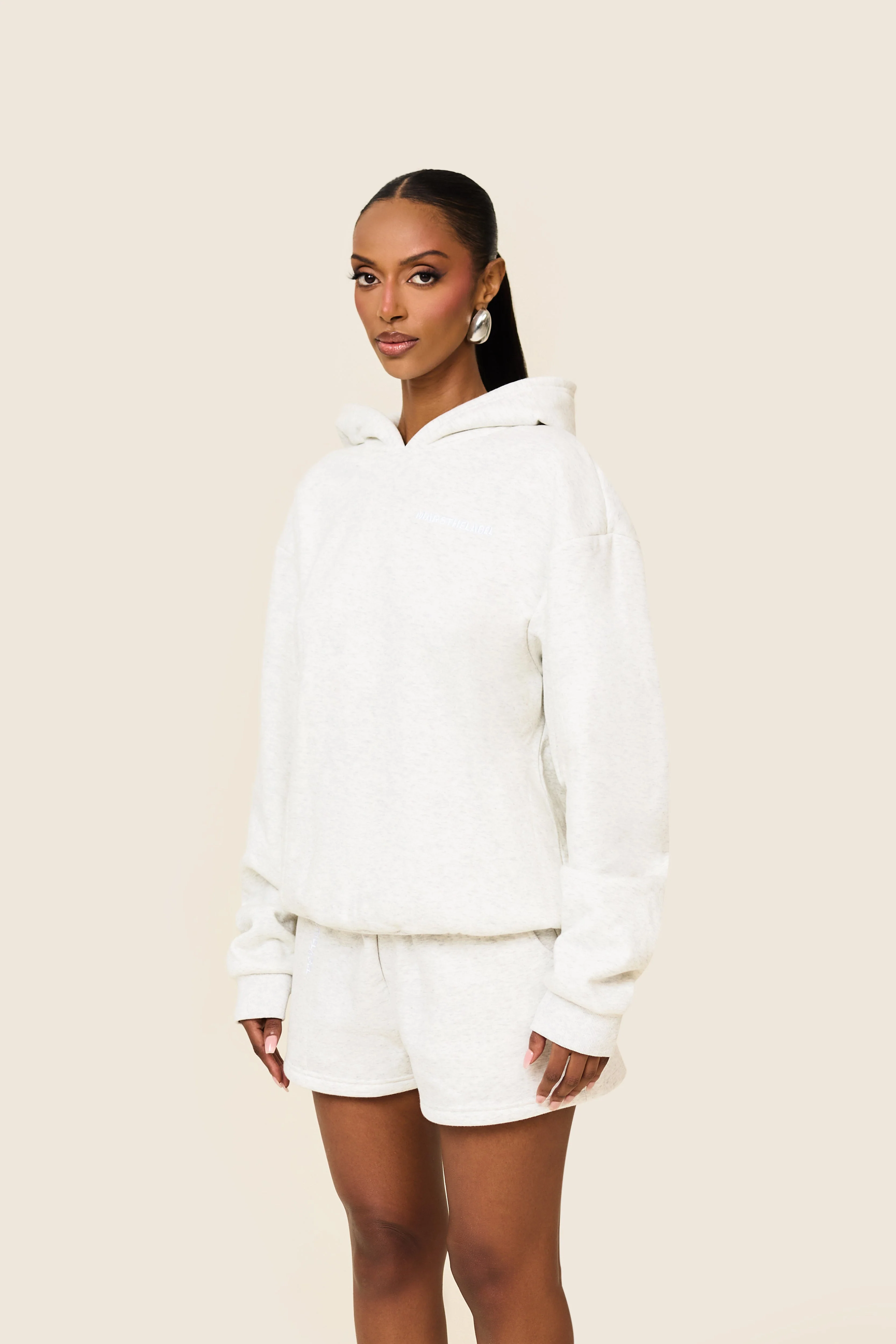 The Essentials Hoodie in Marl Grey - Image 4