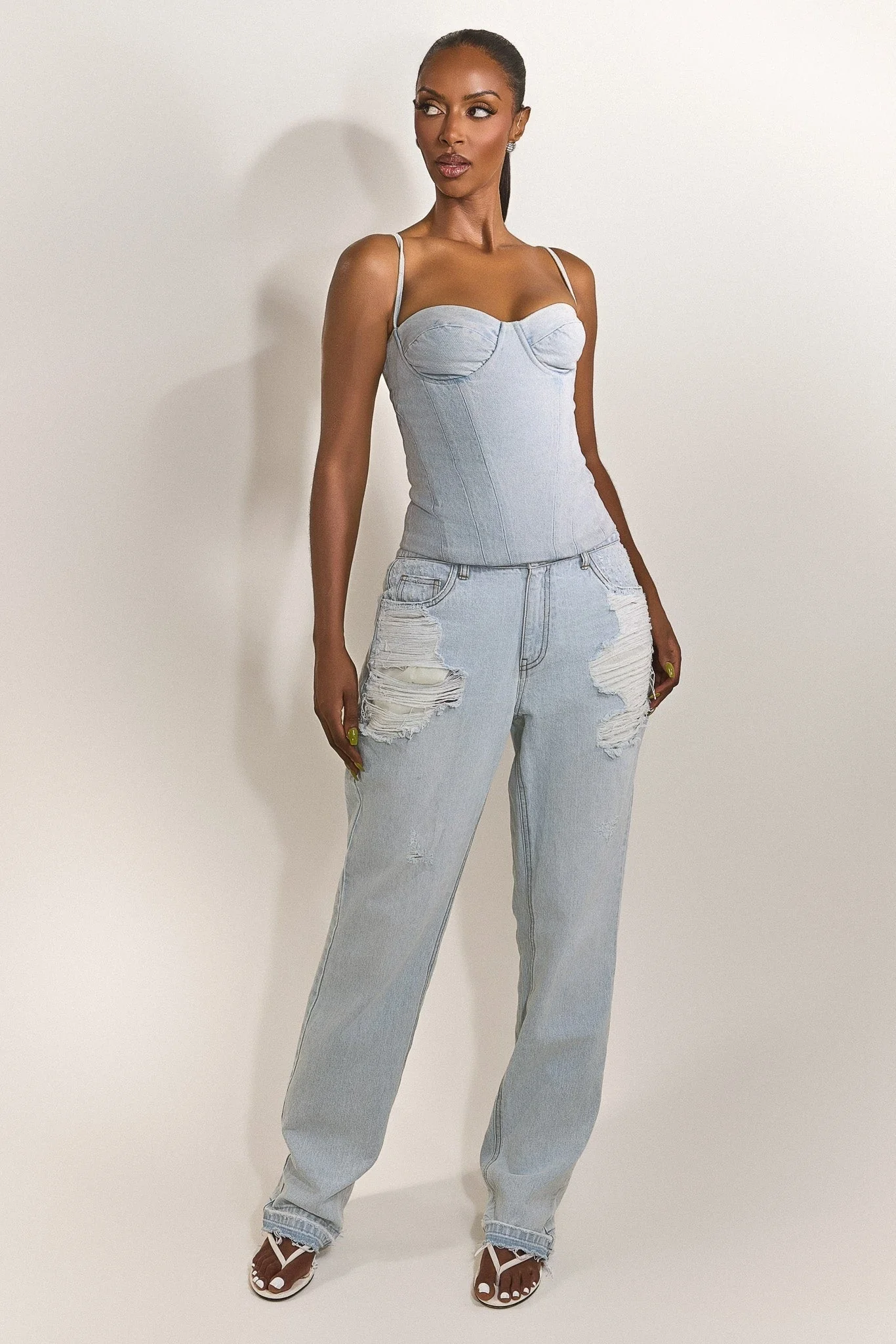The Everly Corset in Denim - Image 4