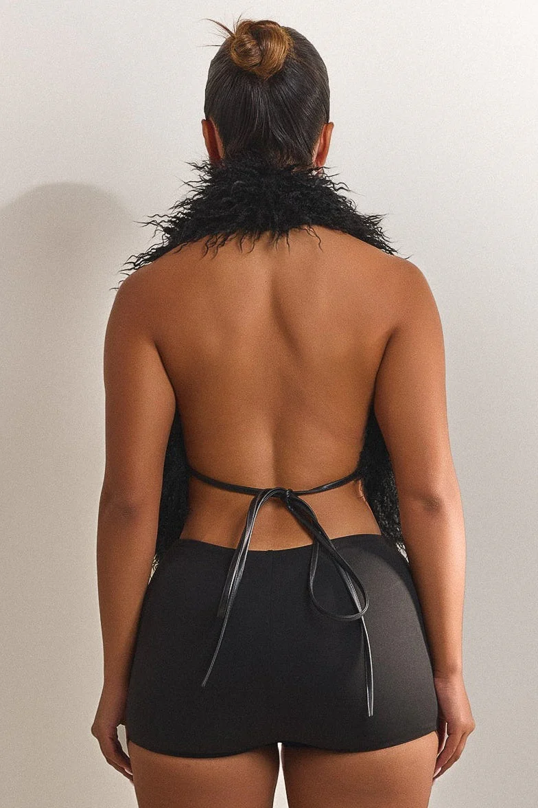 The Fur Leia Top in Black - Image 3
