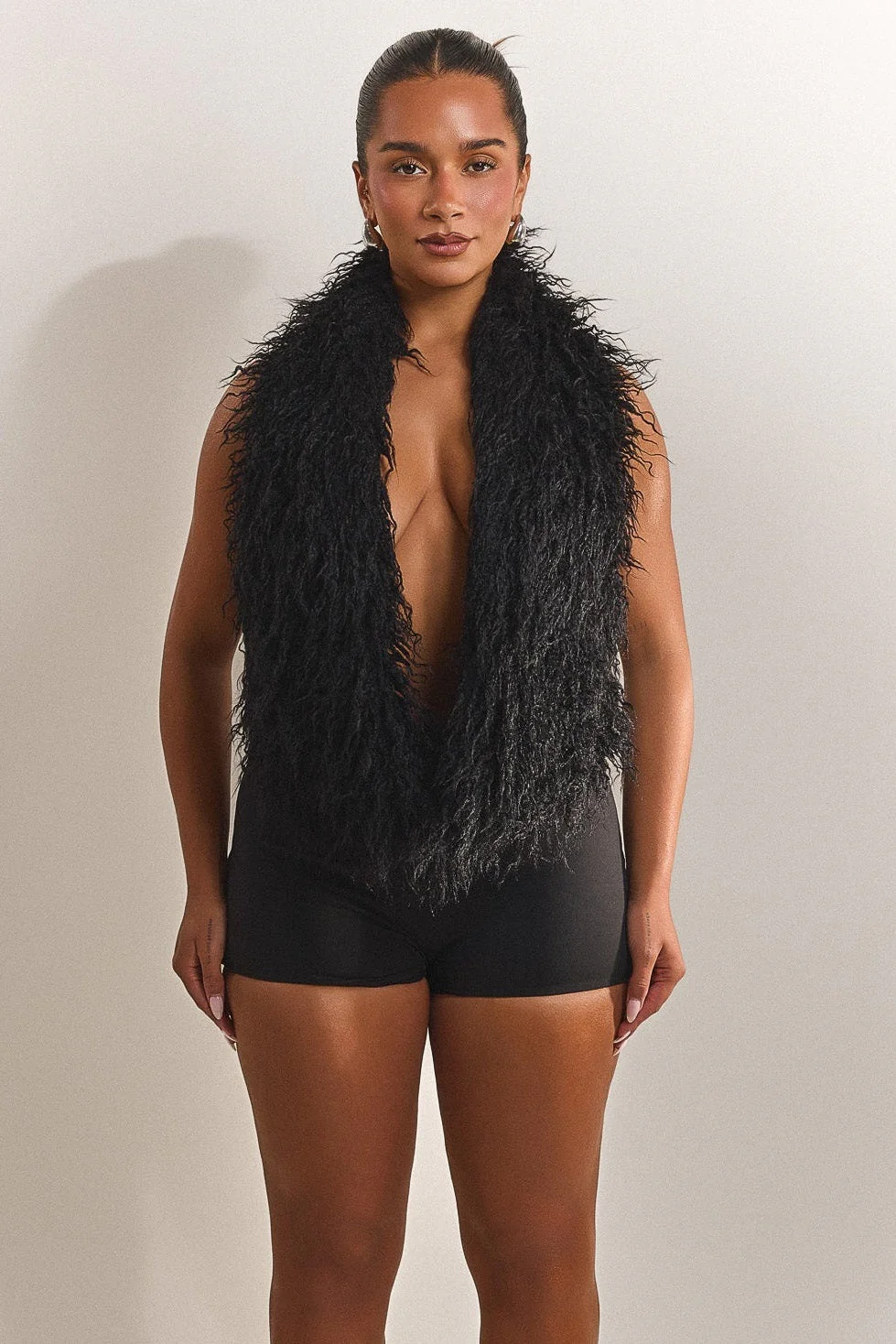 The Fur Leia Top in Black - Image 4
