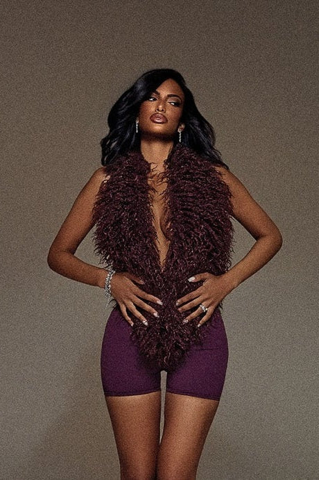 The Fur Leia Top in Wine - Image 5