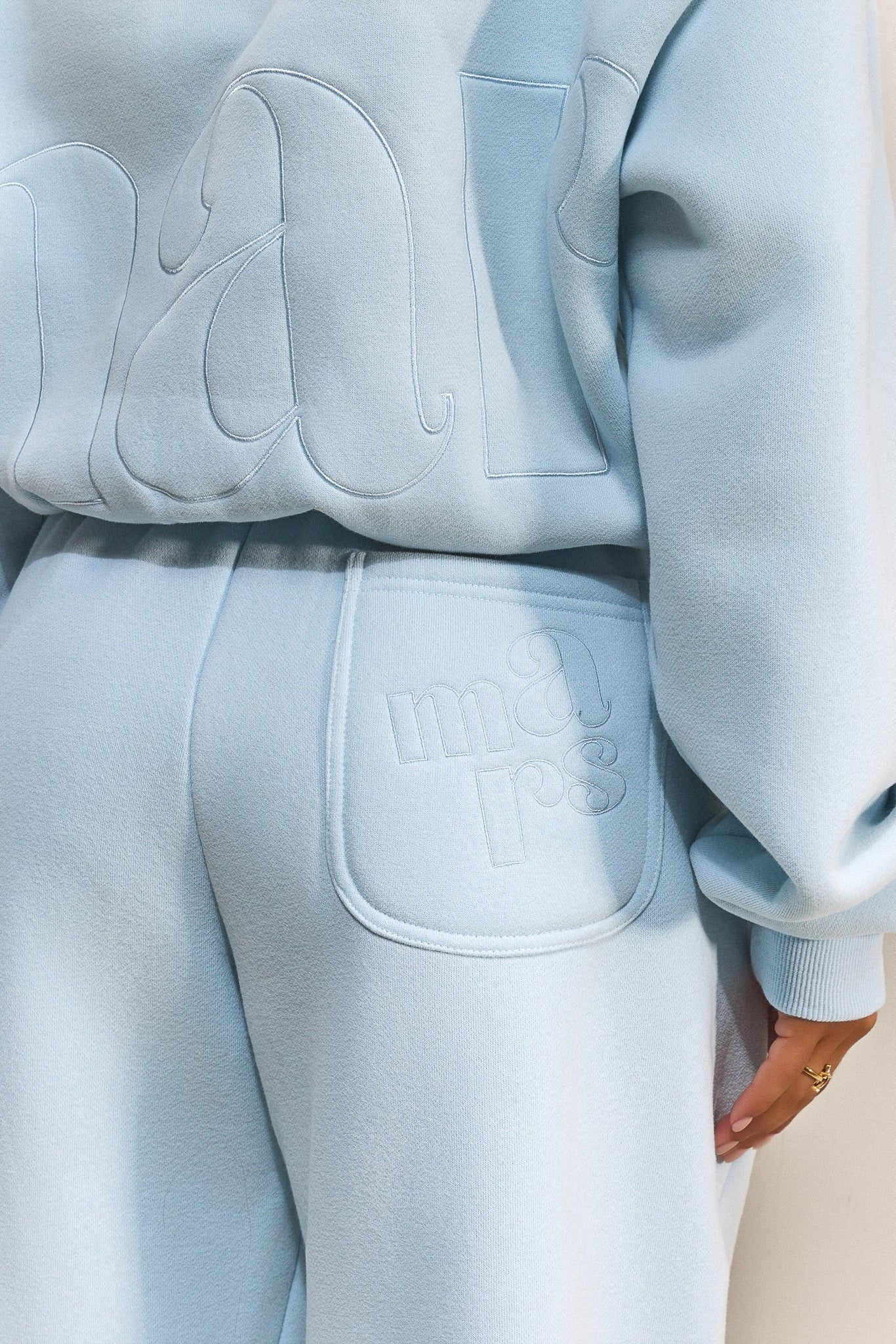 The Graphic Mars Wide Leg Joggers in Baby Blue - Image 7