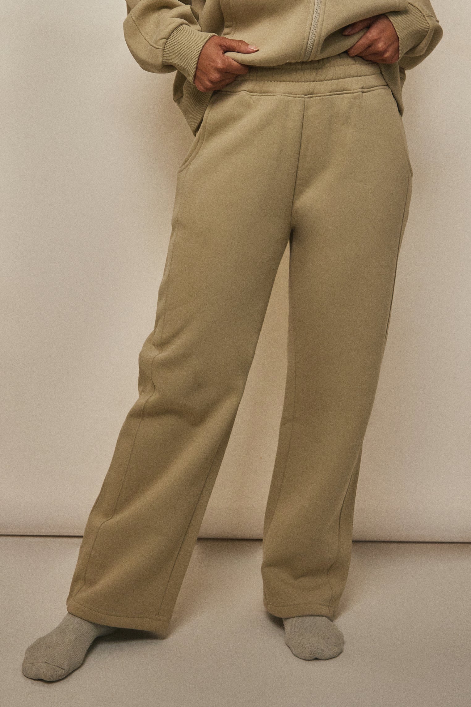 The Graphic Varsity Straight Leg Joggers in Stone - Image 8