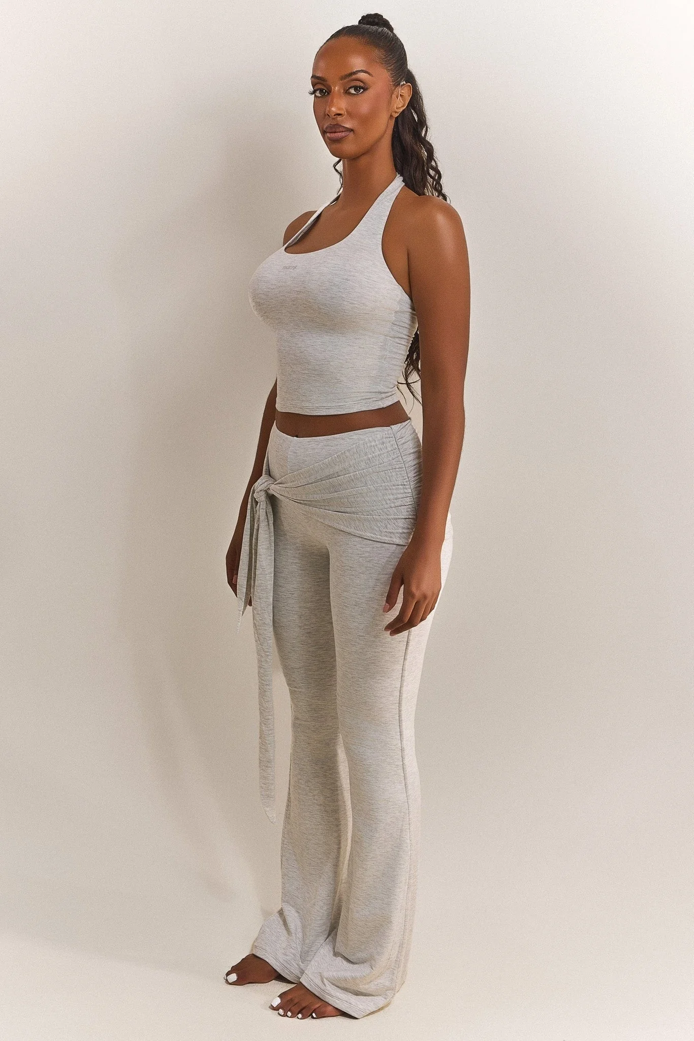 The Halter Vest in Grey Marl - Image 3