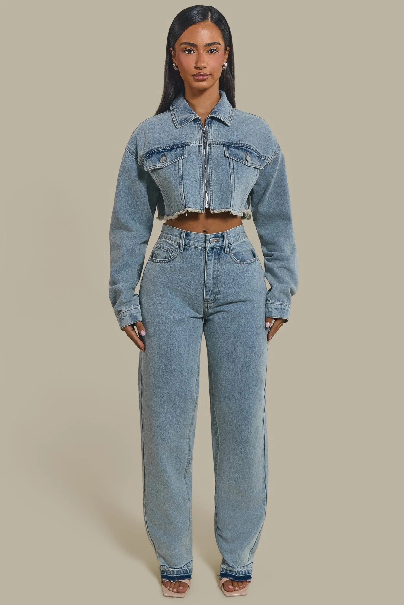 The Kali Mid-Rise Jeans in Light Wash Blue - Image 7