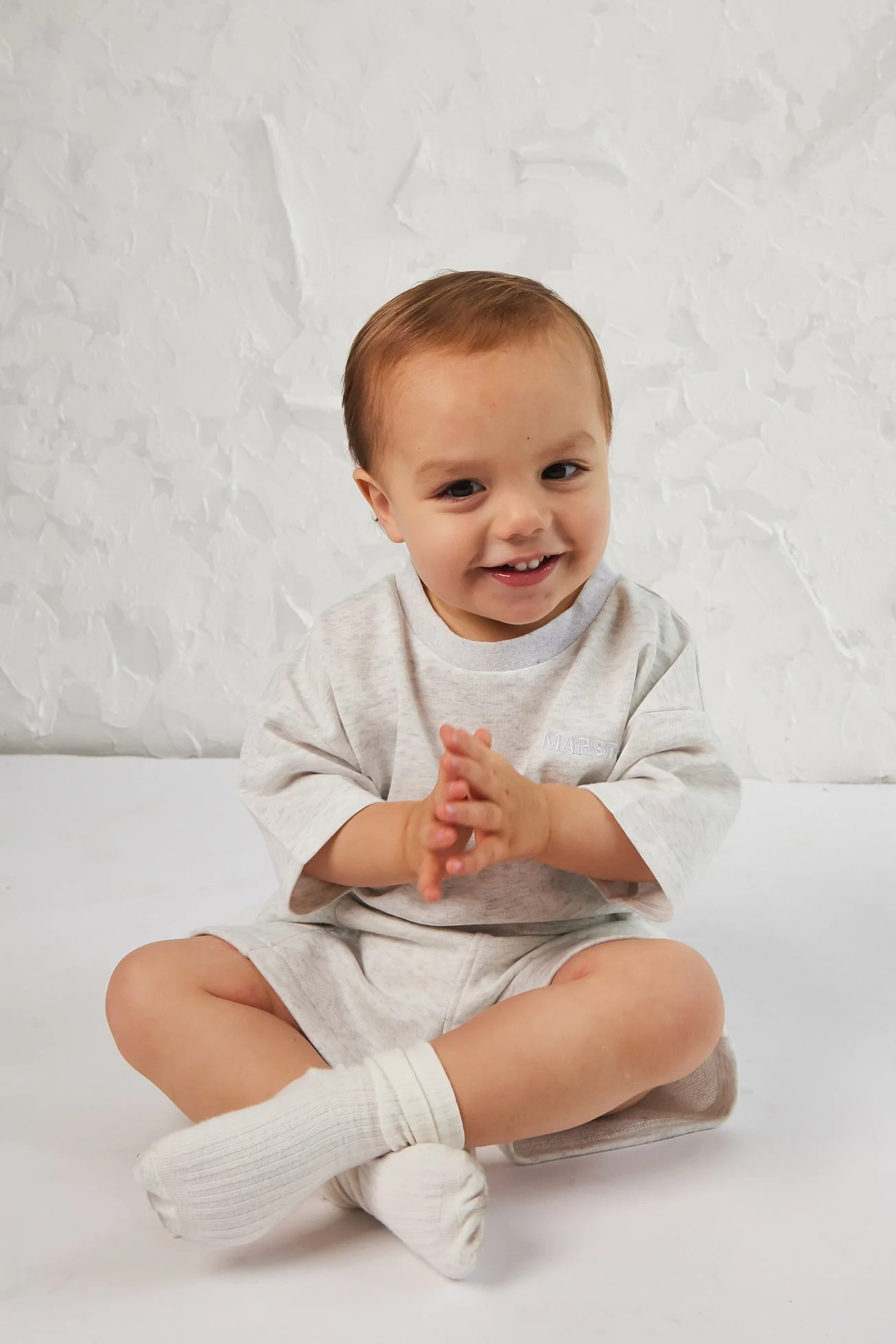 The Kids Essentials Jersey Tshirt in Marl Grey - Image 4