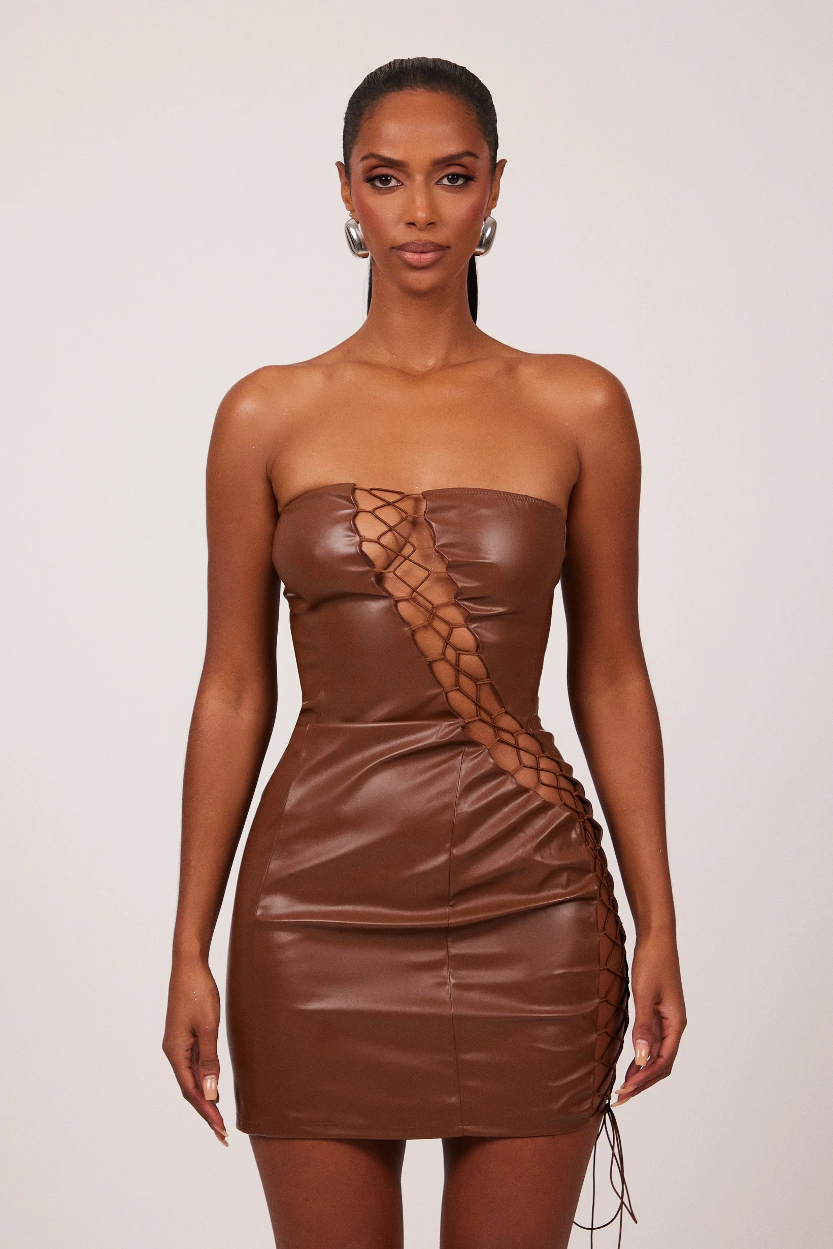 The Laced Leather Mini in Brown