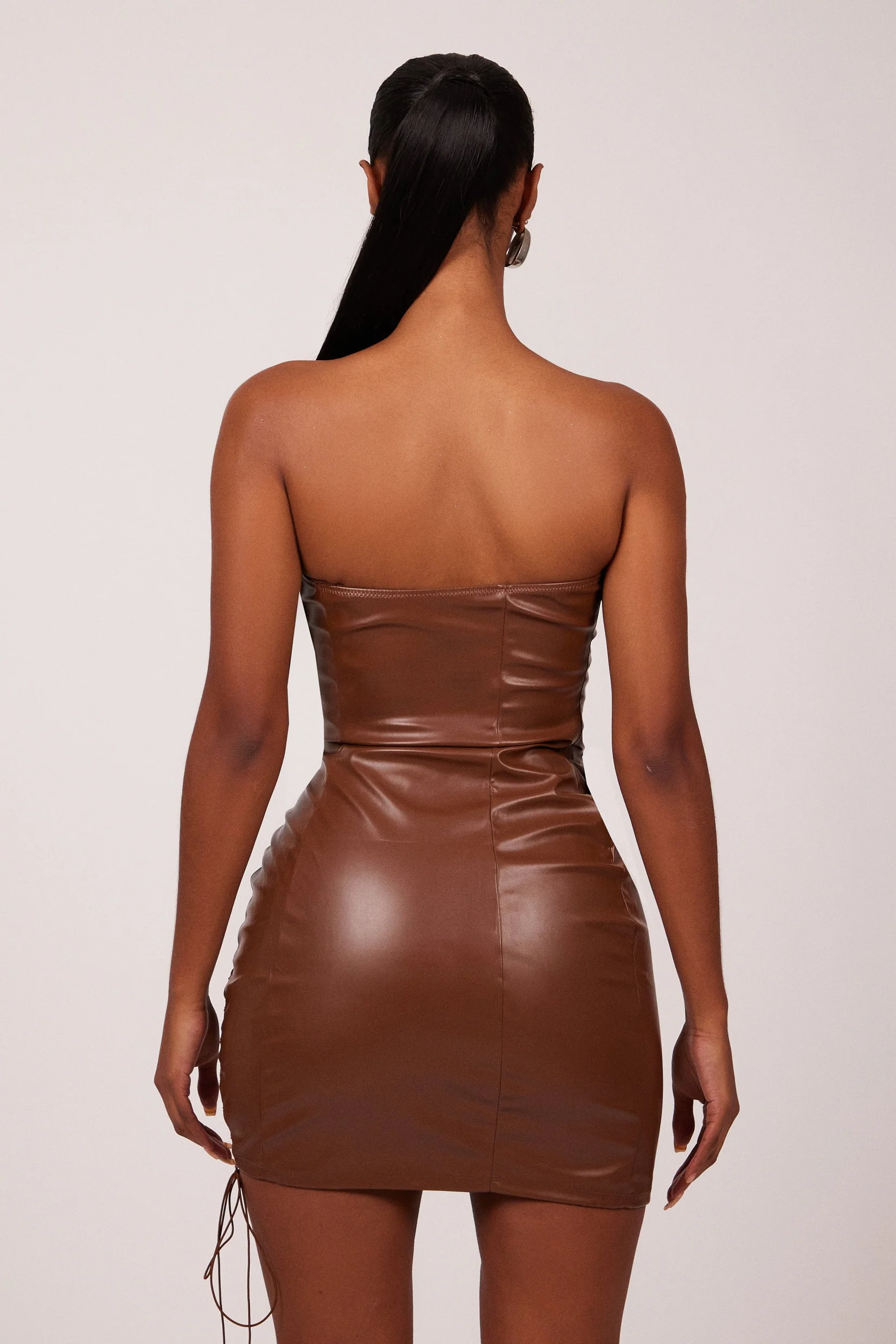 The Laced Leather Mini in Brown - Image 6