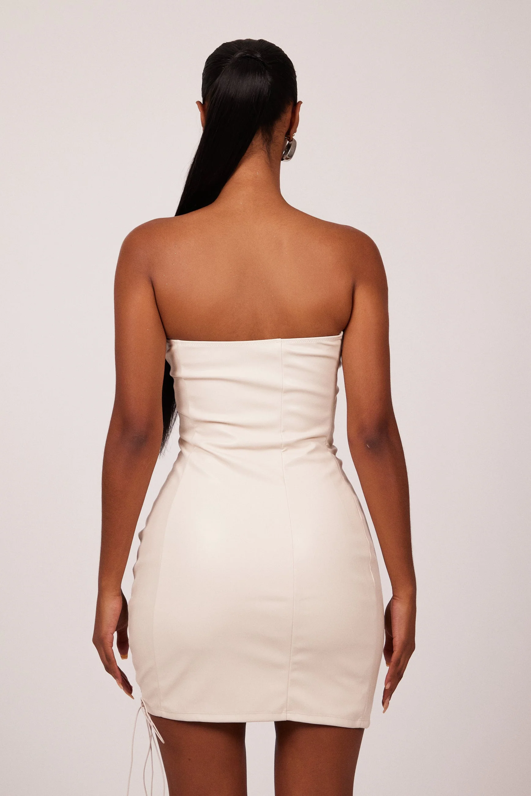 The Laced Leather Mini in Cream - Image 3