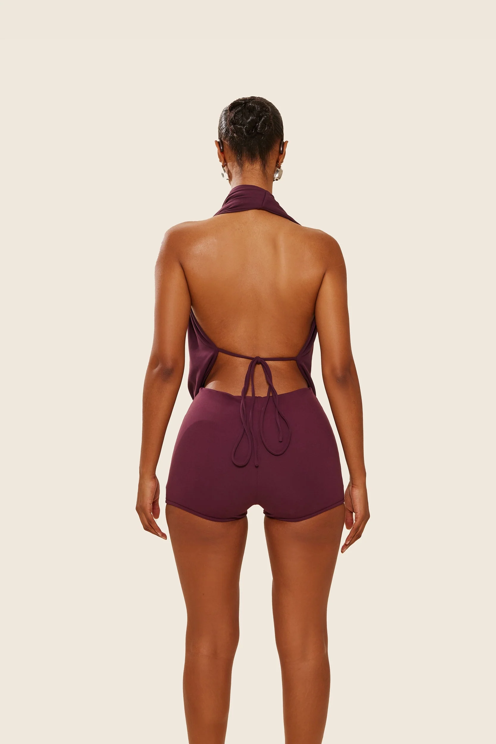 The Leia Set with Shorts in Plum - Image 5