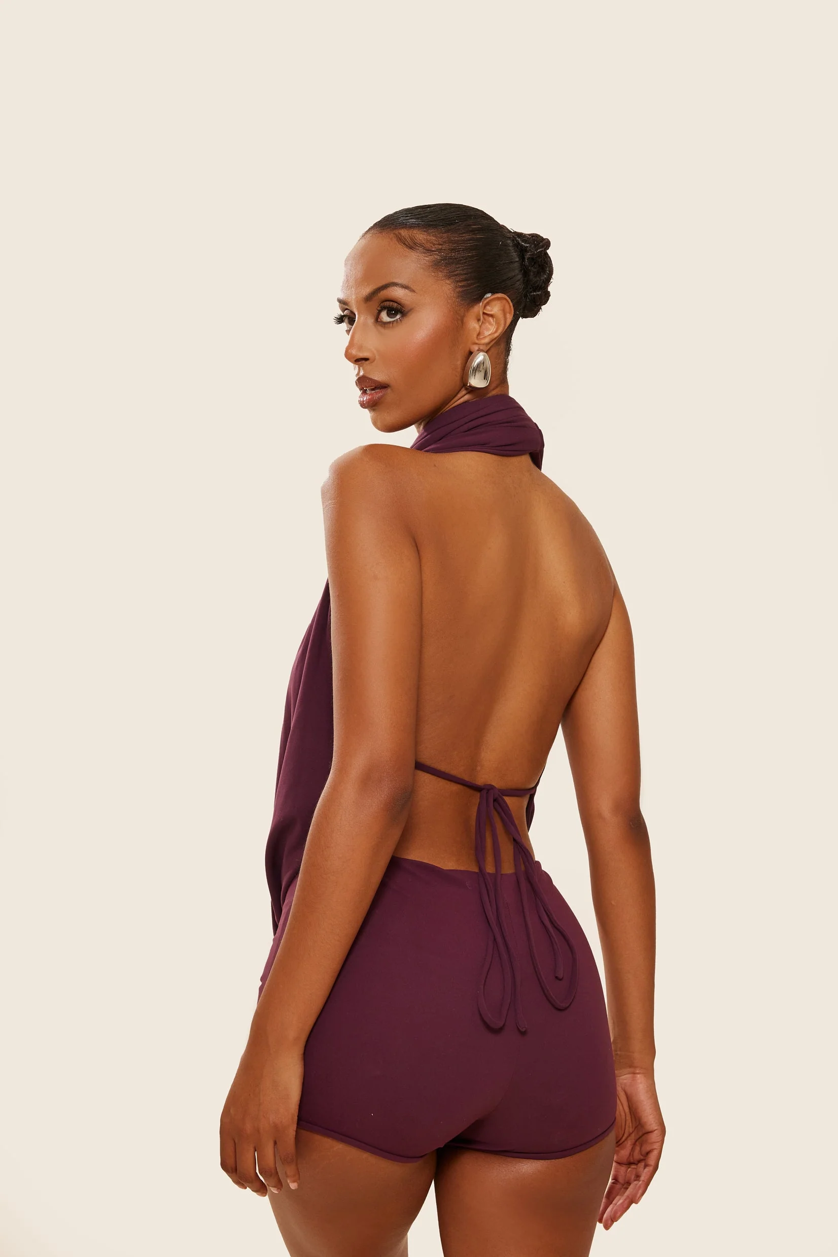 The Leia Set with Shorts in Plum - Image 7