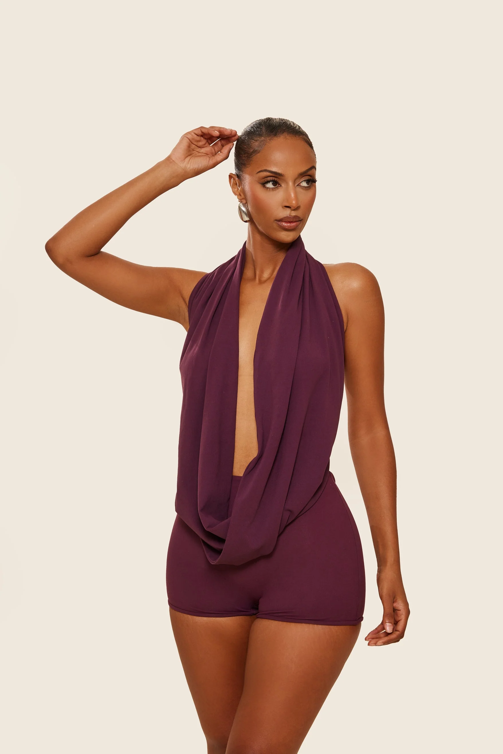 The Leia Set with Shorts in Plum - Image 9