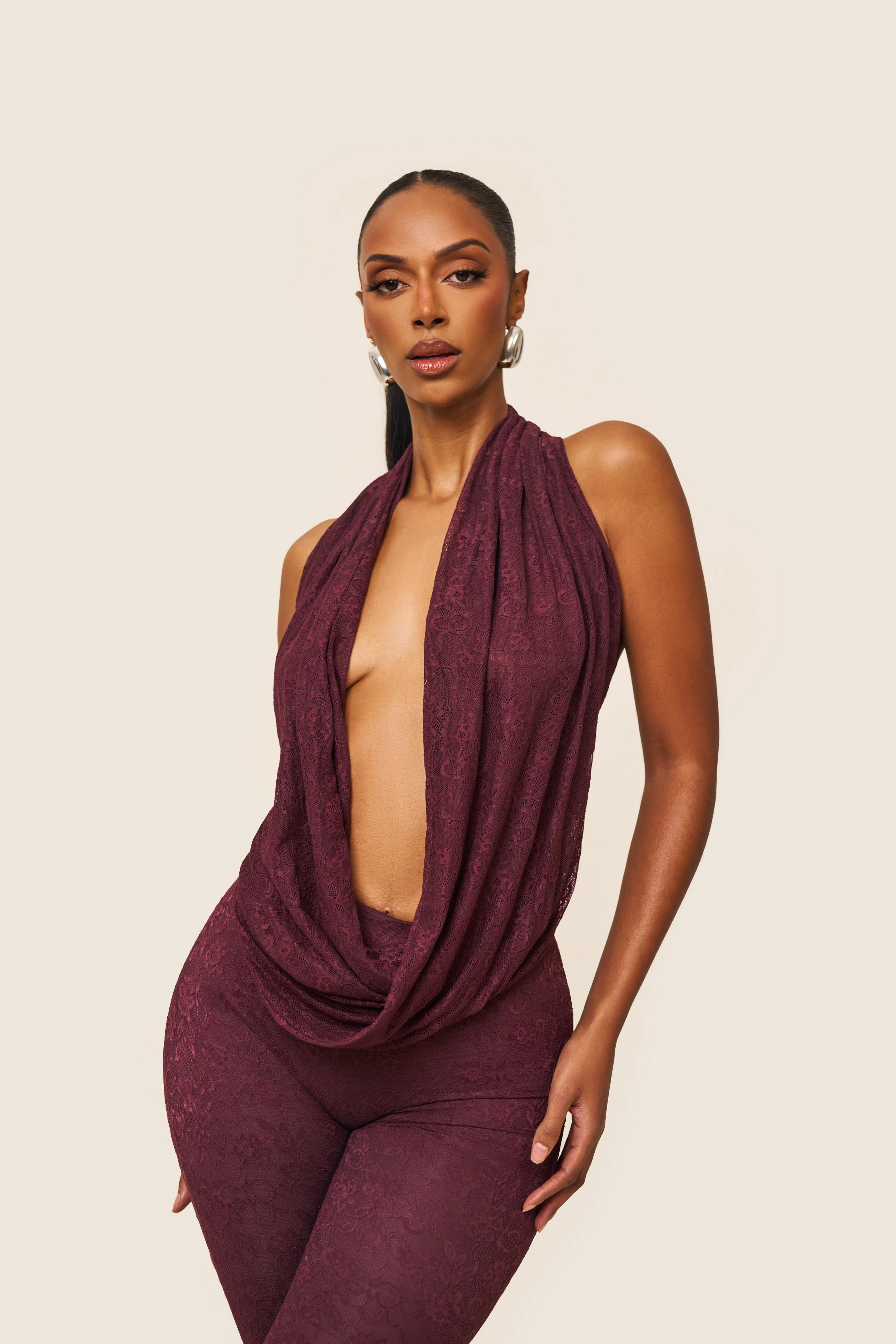 The Leia Top in Plum Lace - Image 11